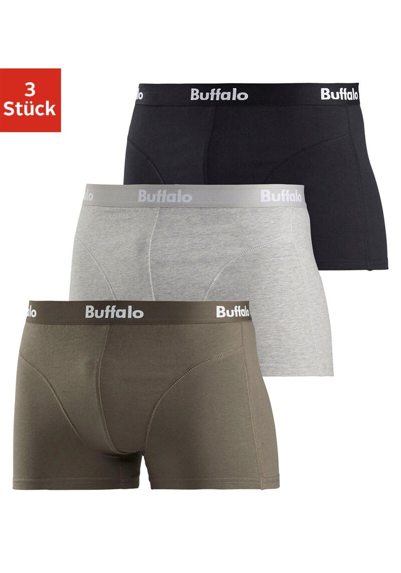 Buffalo Boxer, (Packung, 3er-Pack), mit Overlock-Nähten vorn