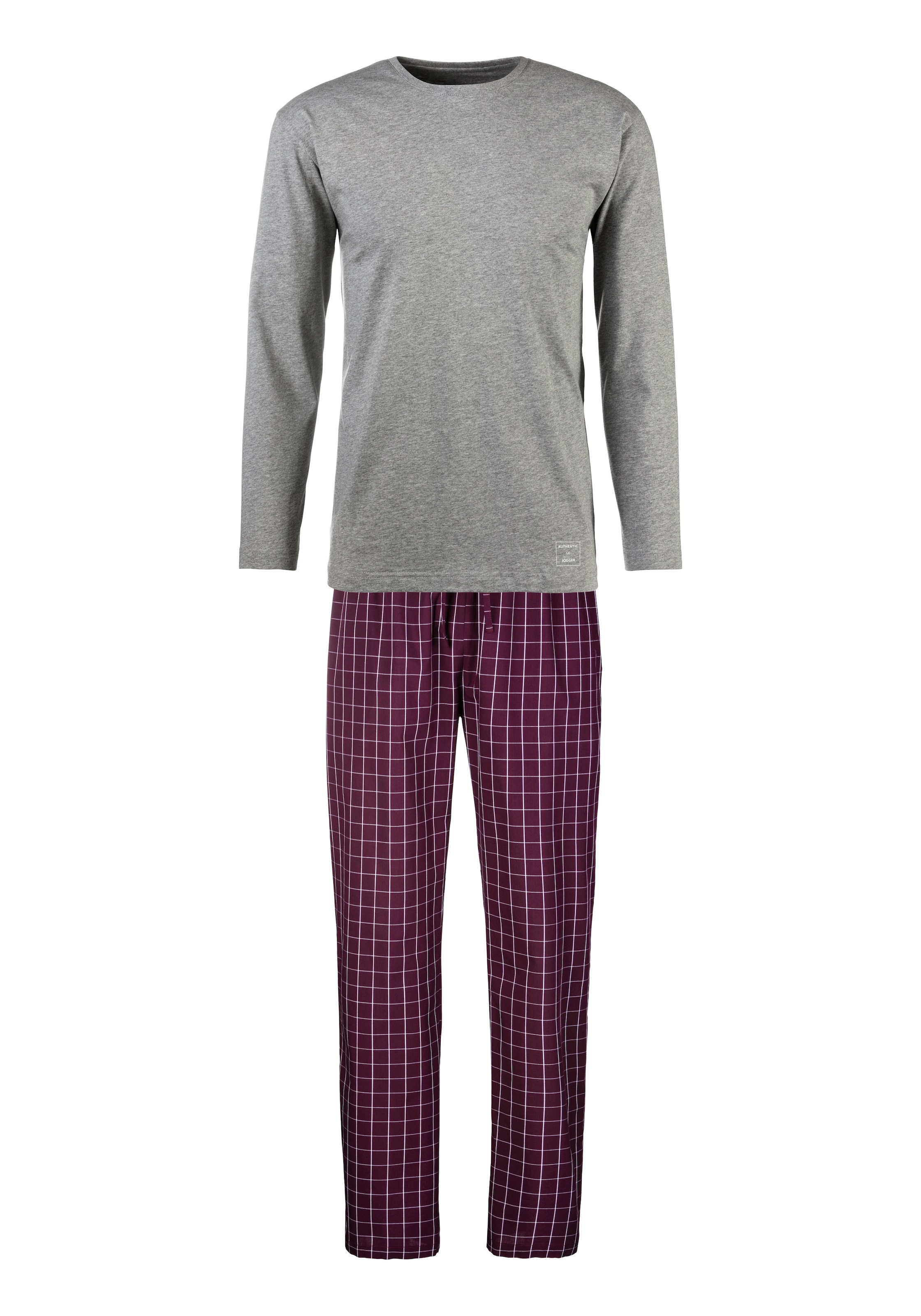 Image of AUTHENTIC LE JOGGER Pyjama, mit karierter Webhose