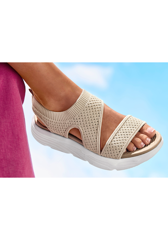 LASCANA Sandale, Sandalette, Sommerschuh aus elastischem Textil besonders leicht VEGAN