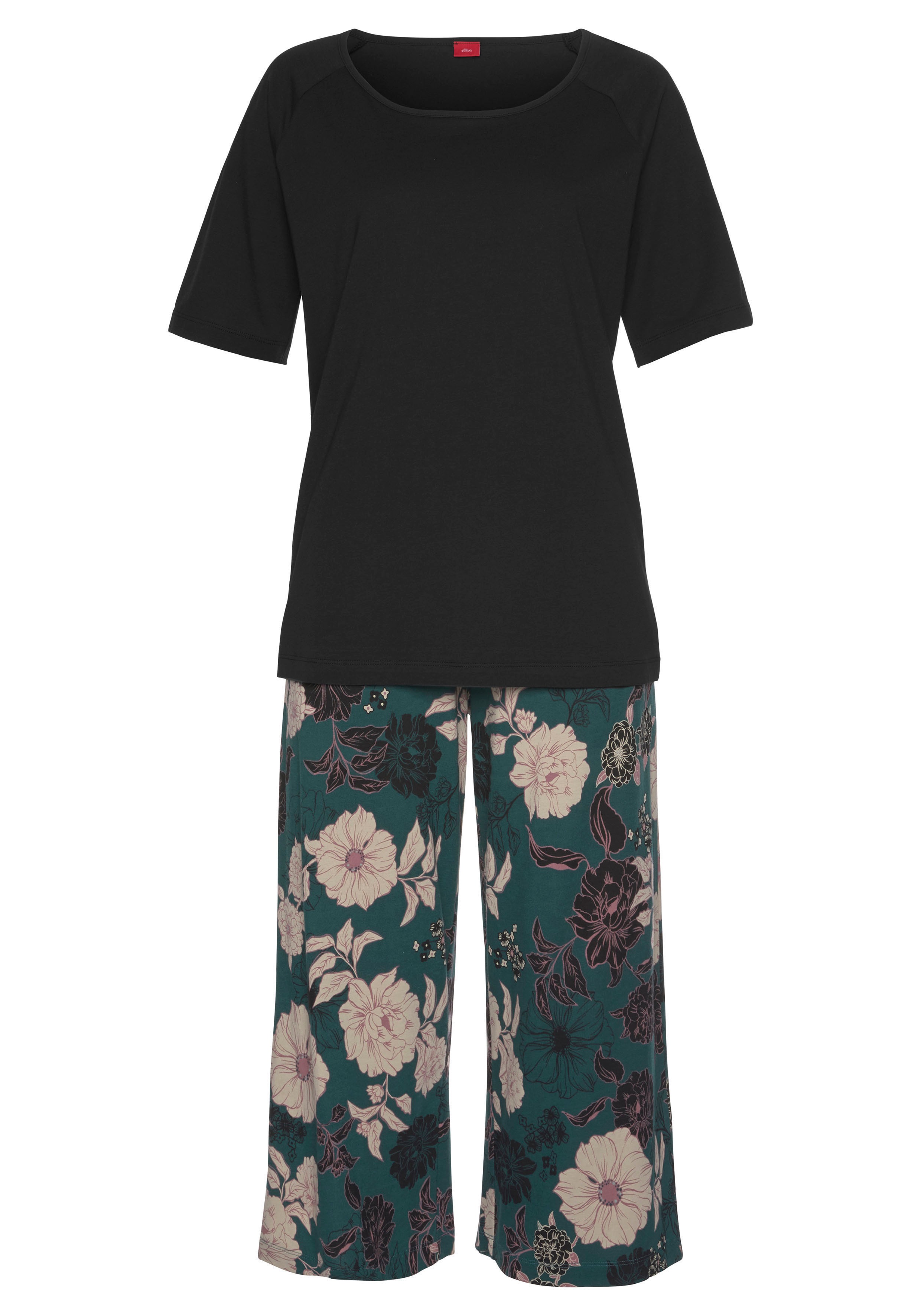 s.Oliver Capri-Pyjama, (1 tlg., 1 Stück), mit geblümter 3/4-Culotte »  LASCANA | Bademode, Unterwäsche & Lingerie online kaufen