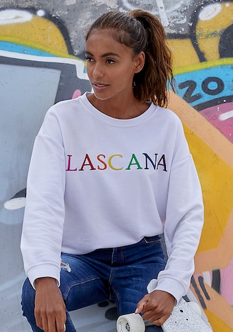 LASCANA Sweatshirt, mit Logo-Stickerei