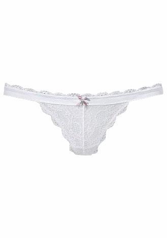 LASCANA String »Premium Dessous«, aus zarter Spitze mit feiner Zierschleife und Accessoire