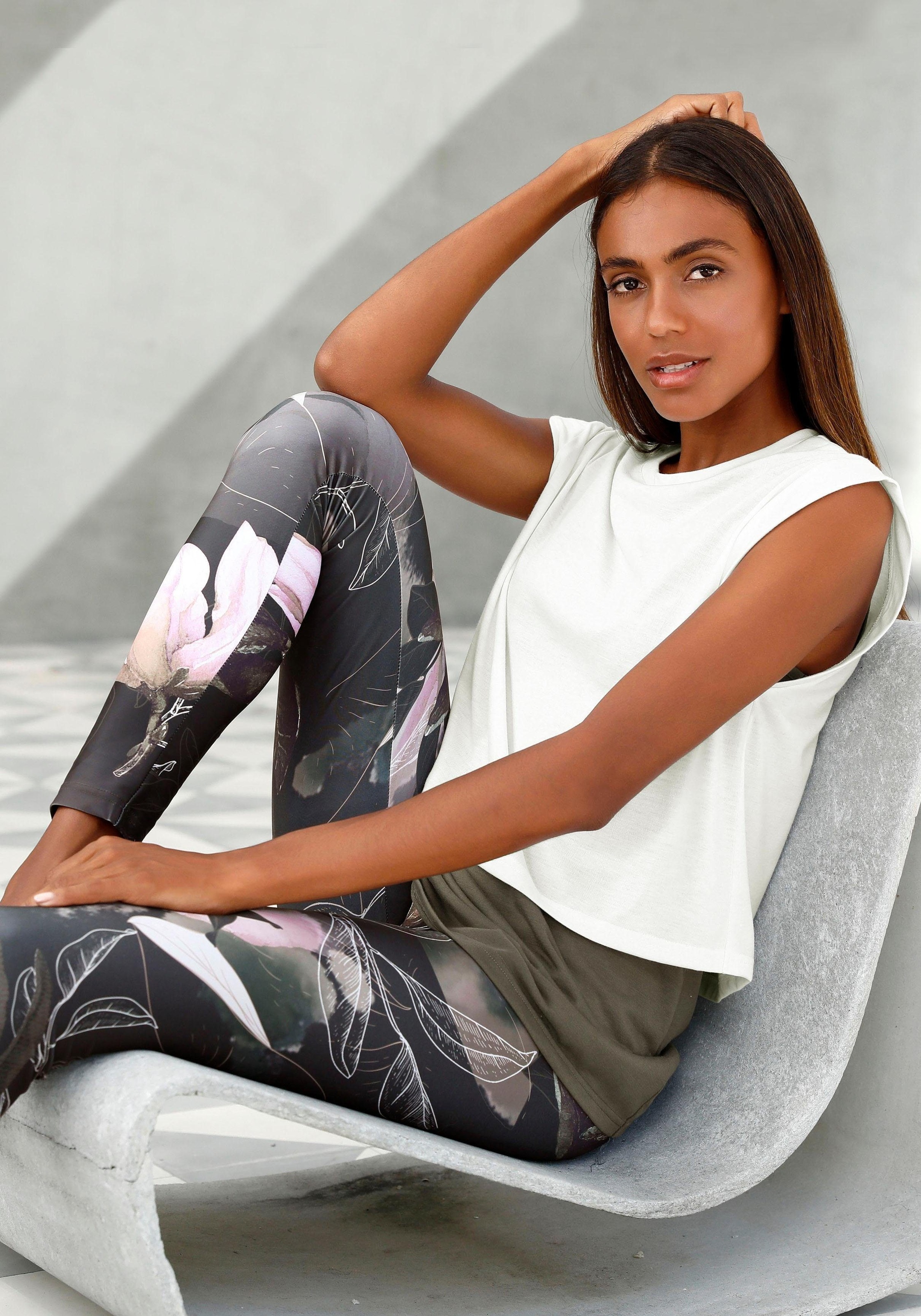 Leggings kaufen & LASCANA Loungewear LASCANA mit abstraktem » Bademode, Unterwäsche Blumenprint, online »Tropical«, | Lingerie ACTIVE