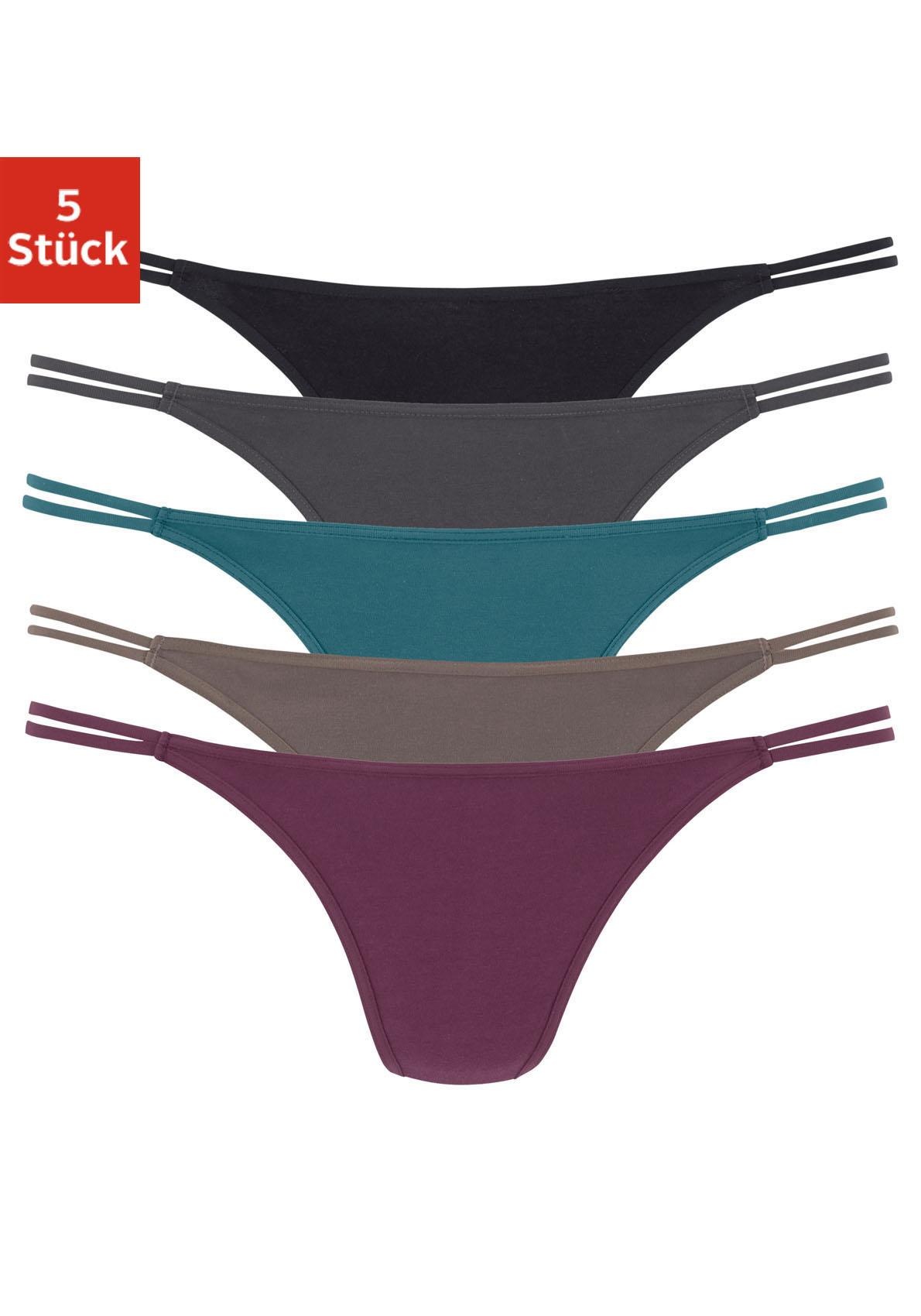 to Look günstig Kaufen-Vivance String, (Packung, 5 St.), aus elastischer Baumwolle. Vivance String, (Packung, 5 St.), aus elastischer Baumwolle <![CDATA[Vivance Strings im praktischen 5er Pack. Mit zwei elastischen Bändern an den Seiten für einen tollen Look. Aus super bequem