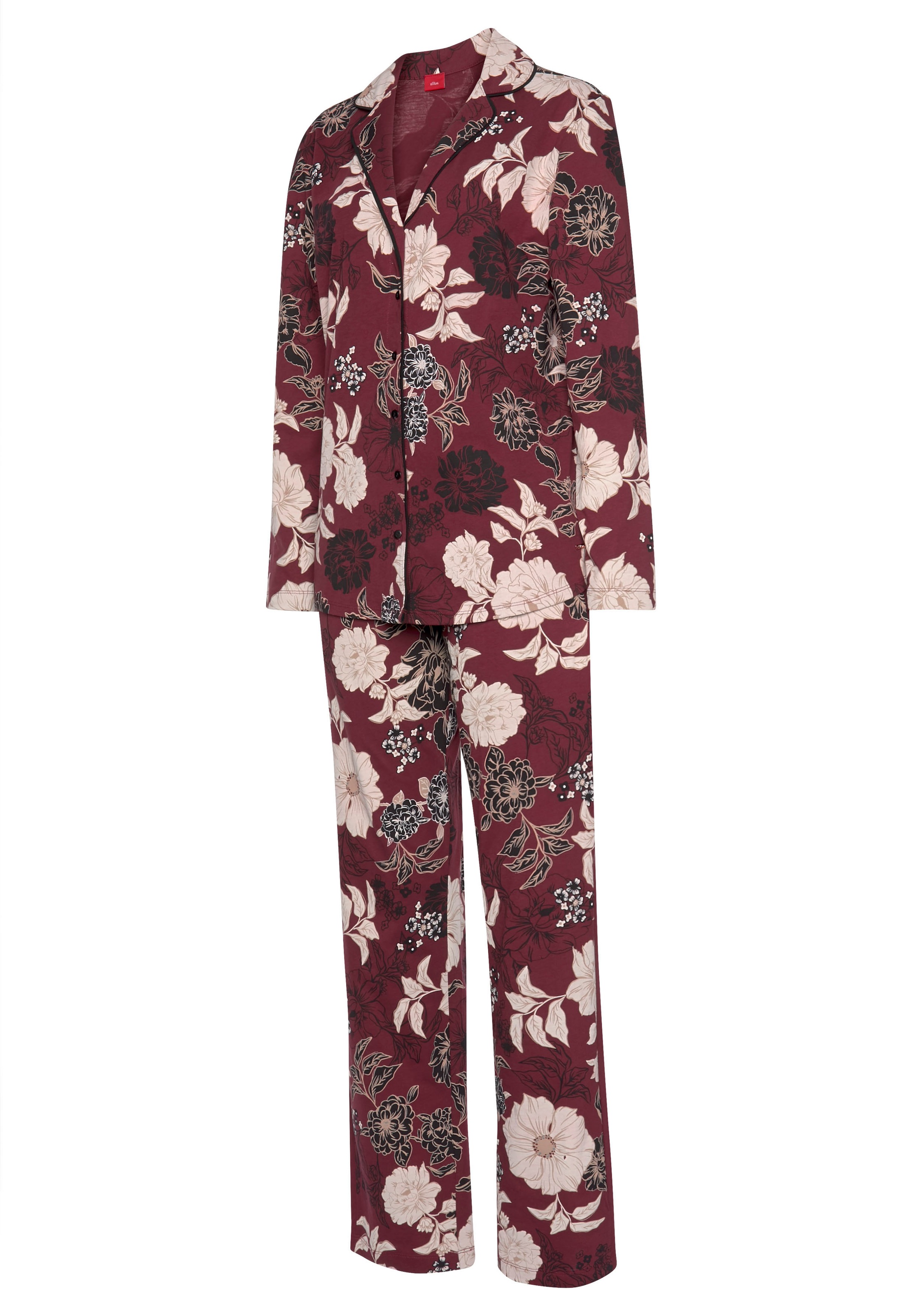 s.Oliver Pyjama, (2 tlg., mit Unterwäsche » in Form online Bademode, Lingerie LASCANA Stück), 1 kaufen Blumenmuster klassischer | 