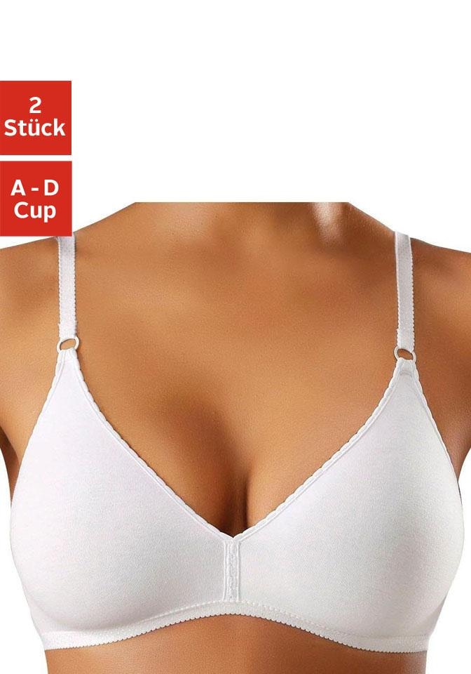 La Fleur günstig Kaufen-petite fleur Bralette-BH, (Packung, 2 Stück). petite fleur Bralette-BH, (Packung, 2 Stück) <![CDATA[Mit nahtlos vorgeformten Cups und dezenter Zierkante. Träger und Rückenverschluss verstellbar. Der BH ist aus 95% Baumwolle, 5% Elasthan. BHs s