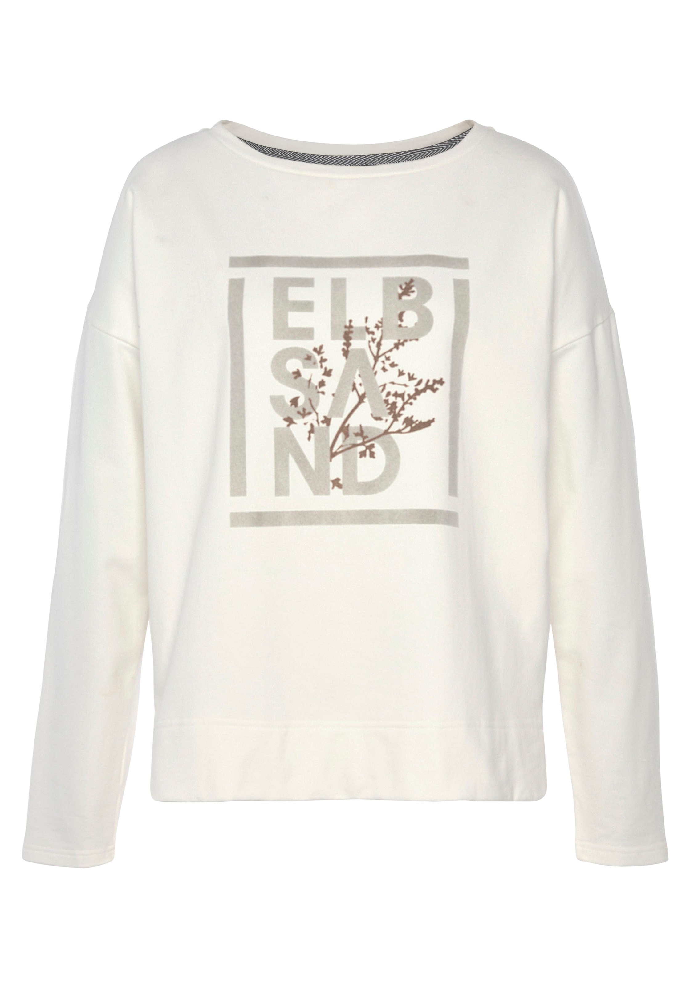 Elbsand Sweatshirt, mit Frontprint, sportlicher Sweater aus elastischer Baumwolle