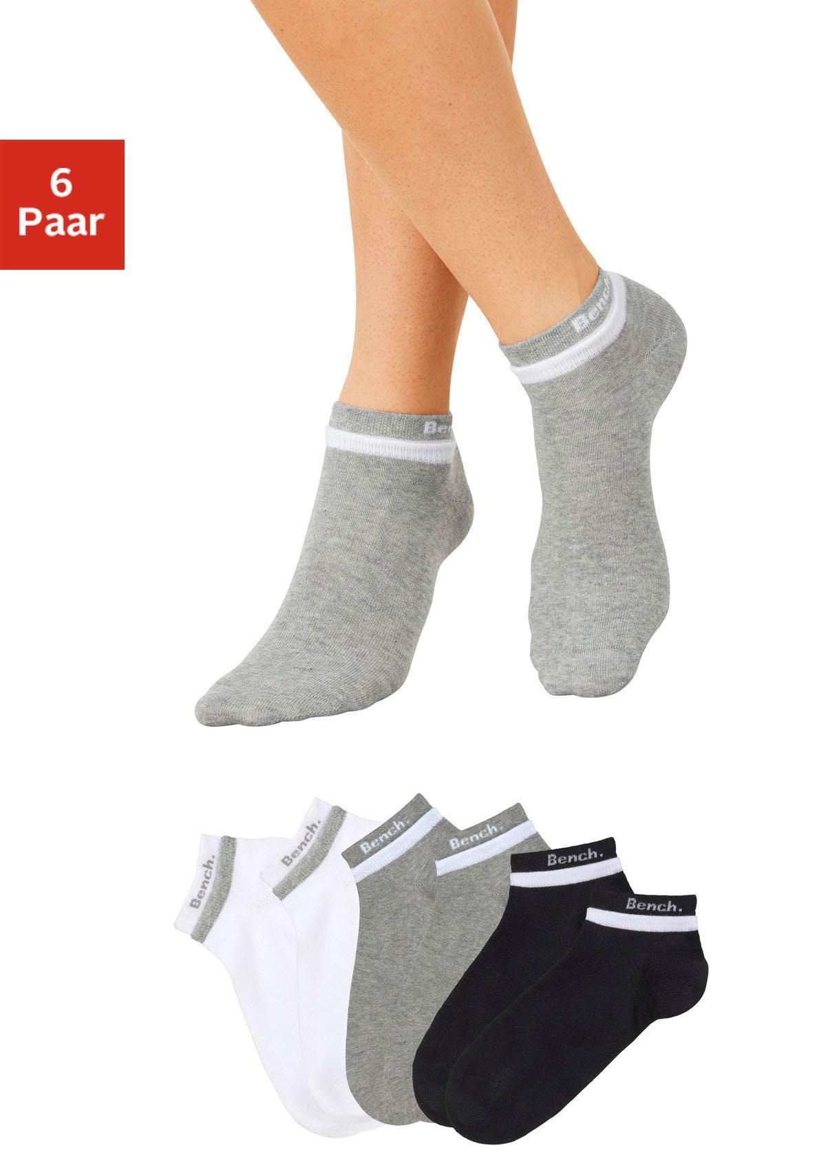 Bench. Kurzsocken, (Set, 6 Paar), mit doppelten Bündchen