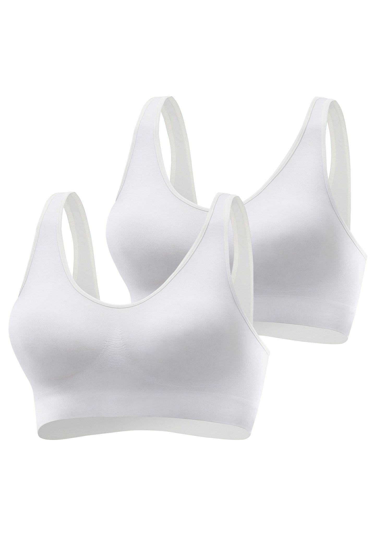 Pack it günstig Kaufen-petite fleur Bralette-BH, (Packung, 2 Stück), SEAMLESS ohne Bügel aus weichem Microtouchmaterial. petite fleur Bralette-BH, (Packung, 2 Stück), SEAMLESS ohne Bügel aus weichem Microtouchmaterial <![CDATA[Nahtloser Bralette-BH (ohne Wat