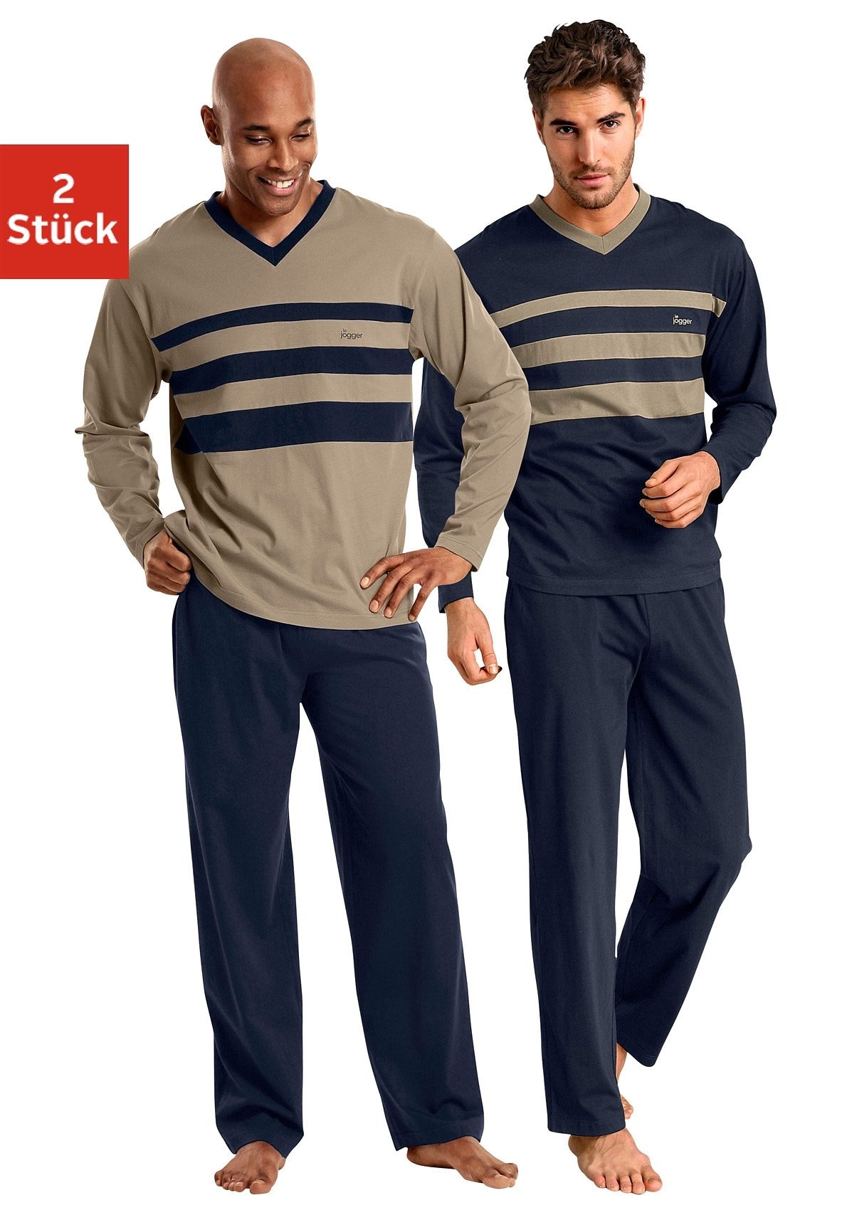Image of le jogger® Pyjama, (2 Stück), mit Colourblocks