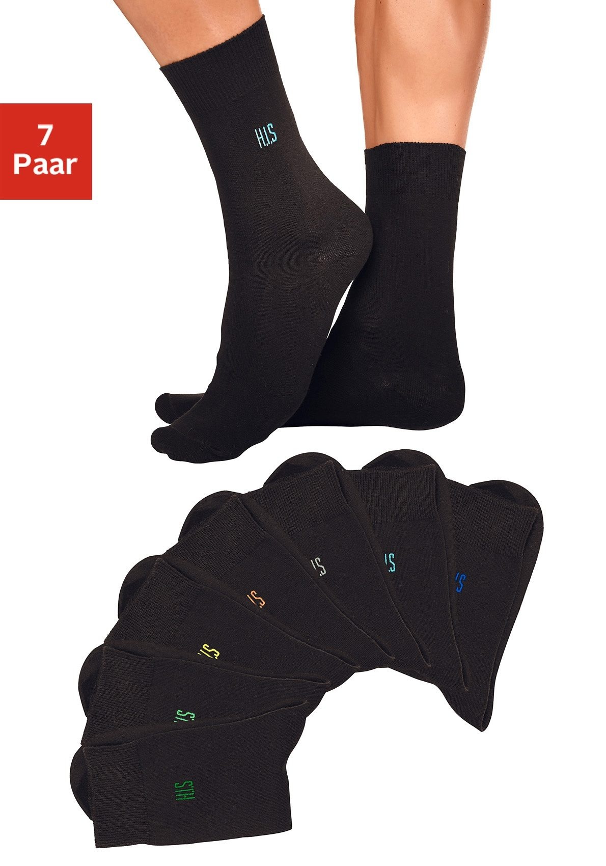 Chaussettes basiques H.I.S (7 paires) avec bord confort