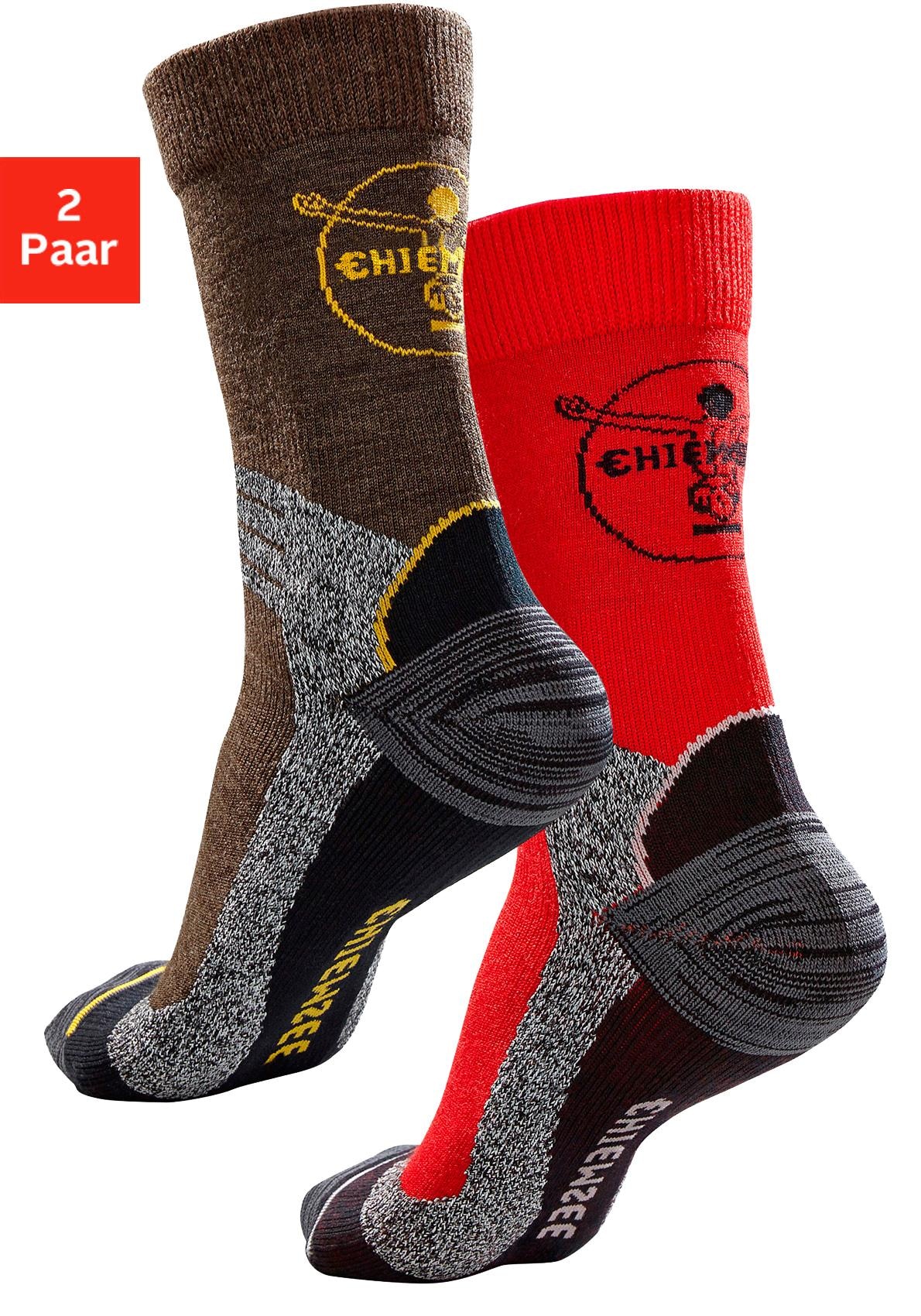 Paar Socken günstig Kaufen-Chiemsee Wandersocken, (Packung, 2 Paar), mit gepolsterten Dämpfungszonen. Chiemsee Wandersocken, (Packung, 2 Paar), mit gepolsterten Dämpfungszonen <![CDATA[Mit wärmender, weicher Merinowolle. Aus 48% Polyamid, 20% Wolle, 20% Polyacryl, 10% Po