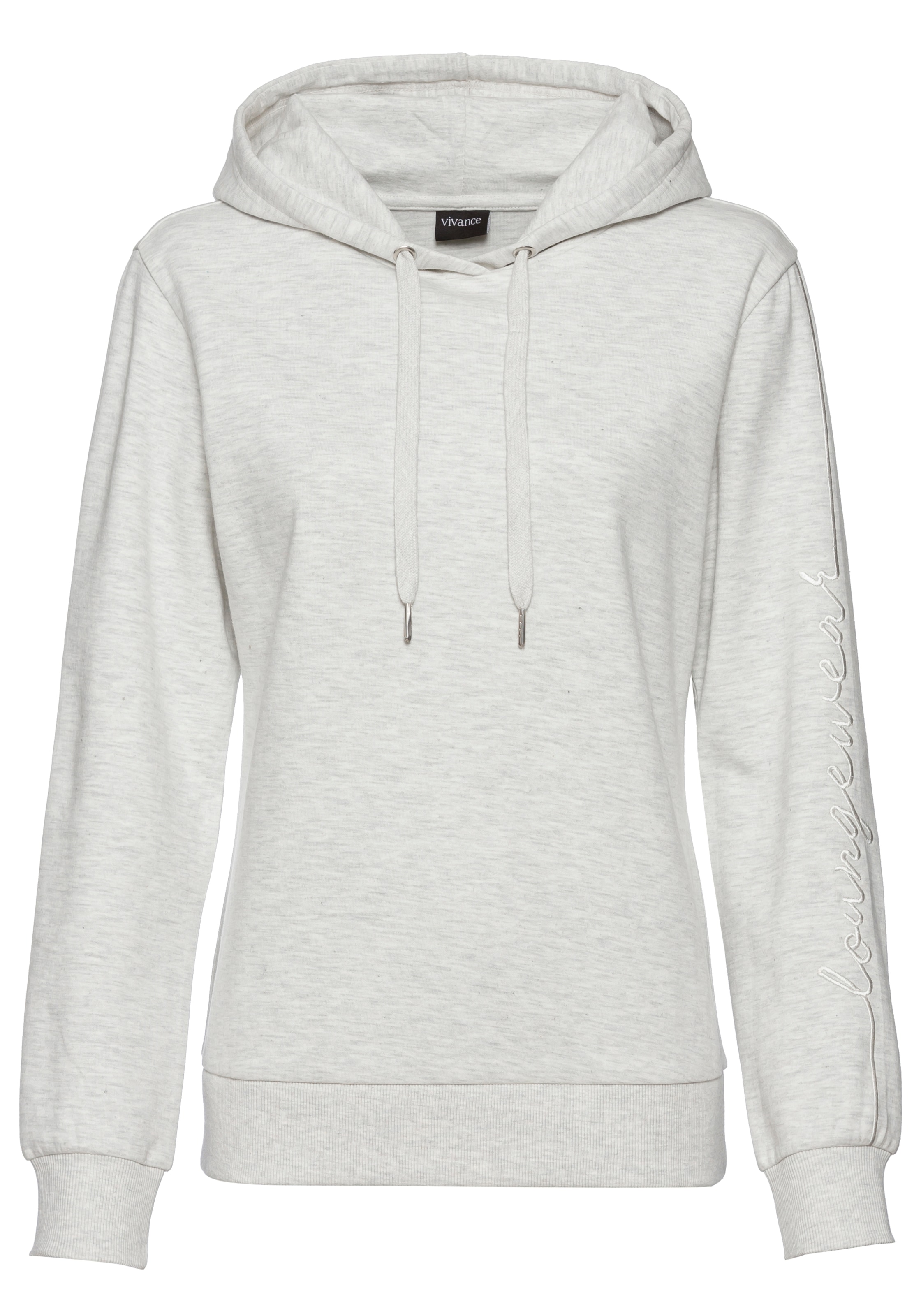 Vivance Hoodie, mit seitlicher Loungewear Stickerei, Loungshirt