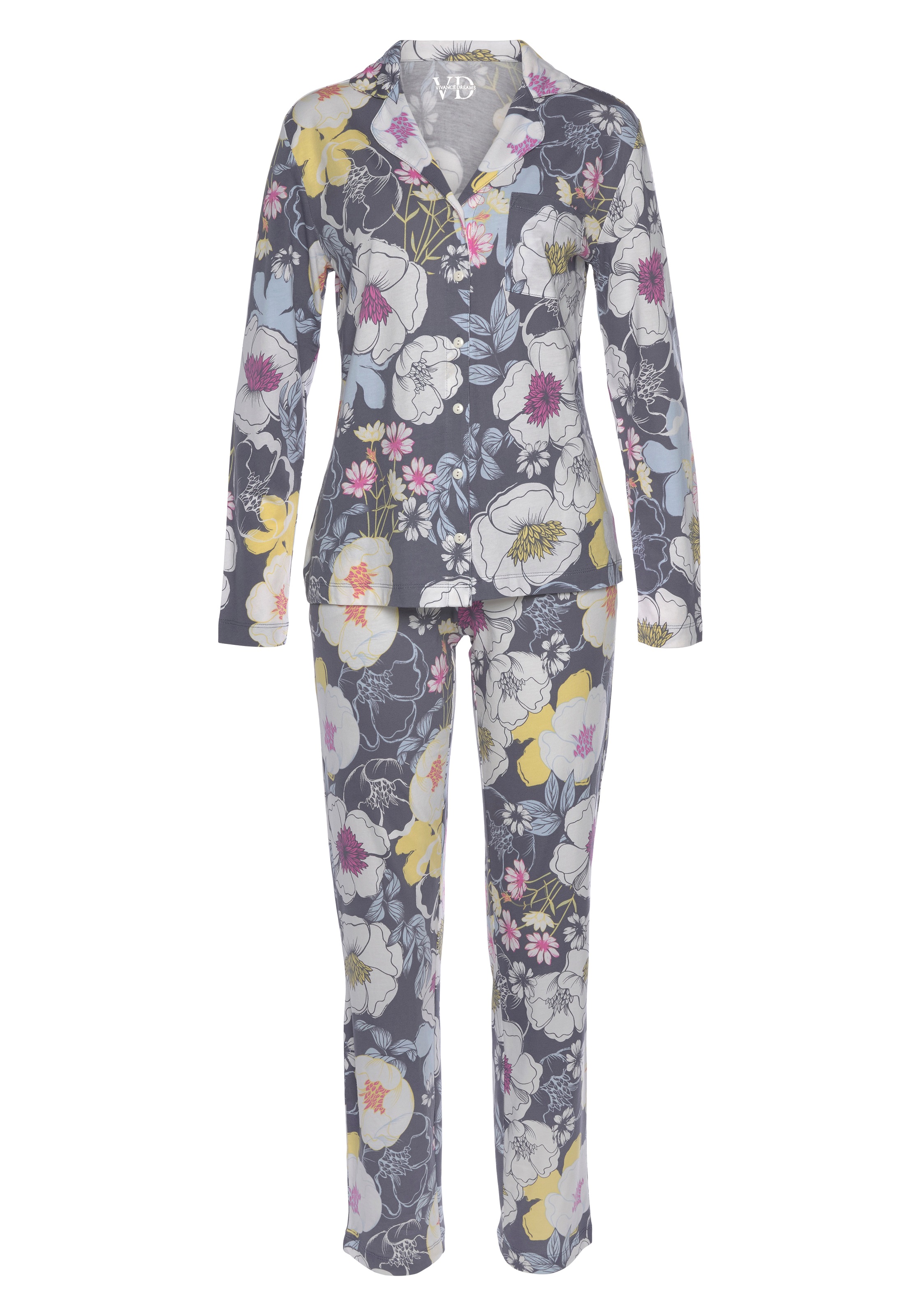 Vivance Dreams Pyjama, (2 tlg.), in schönem Muster