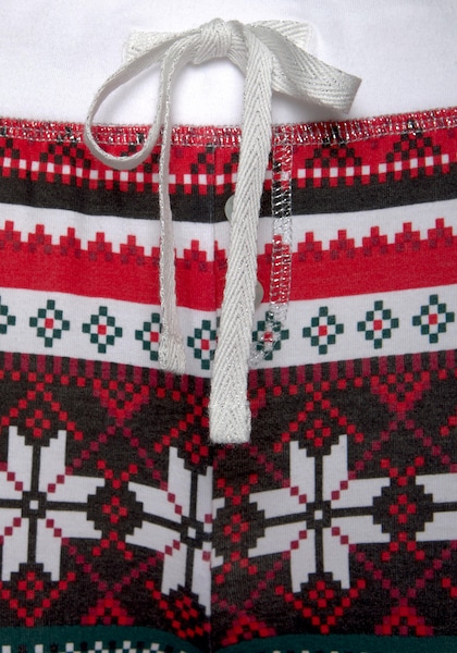 LASCANA Pyjama, (2 tlg.), mit weihnachtlichem Muster