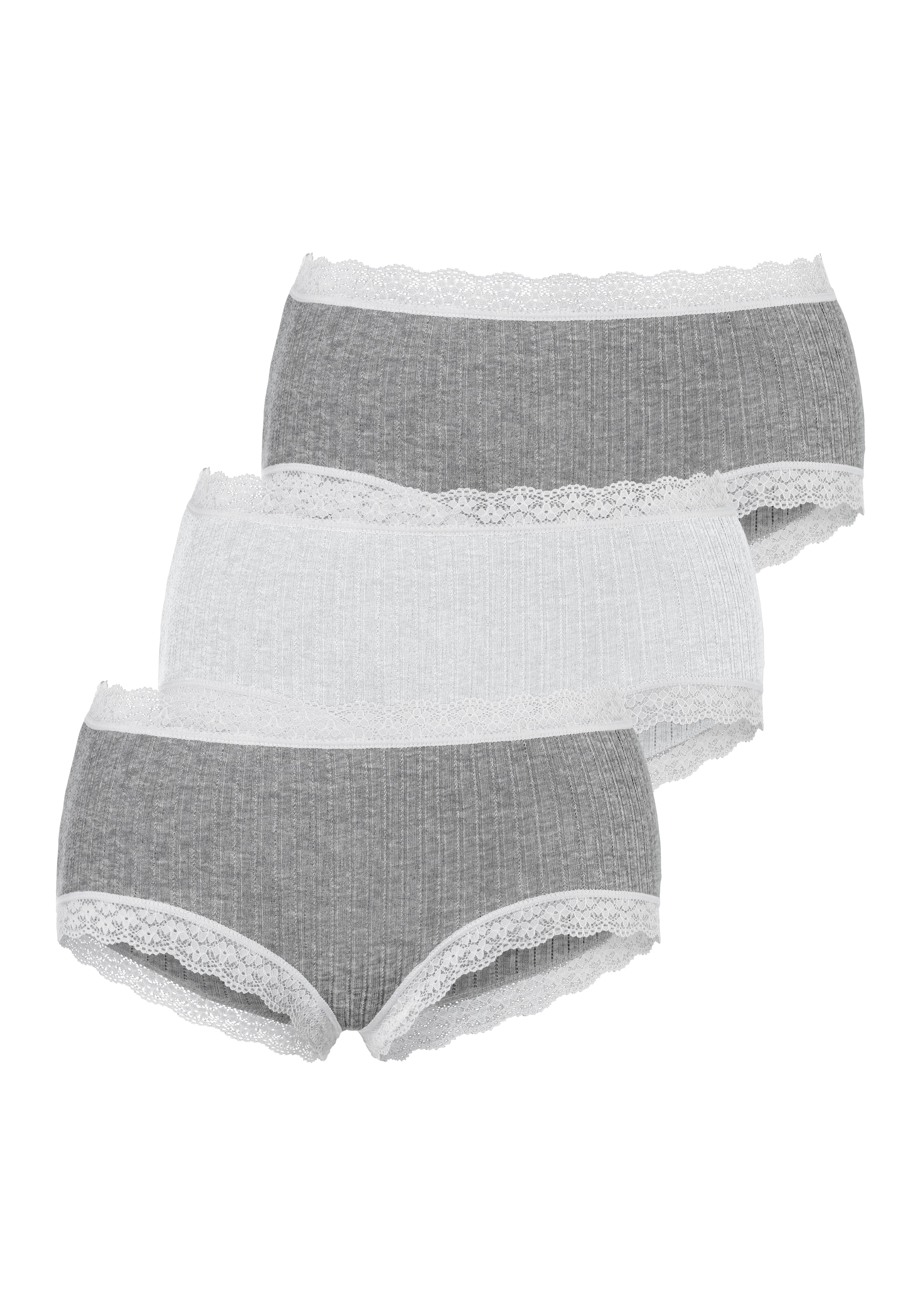 Image of LASCANA Panty, (Packung, 3 St.), aus modischer Ripp-Qualität