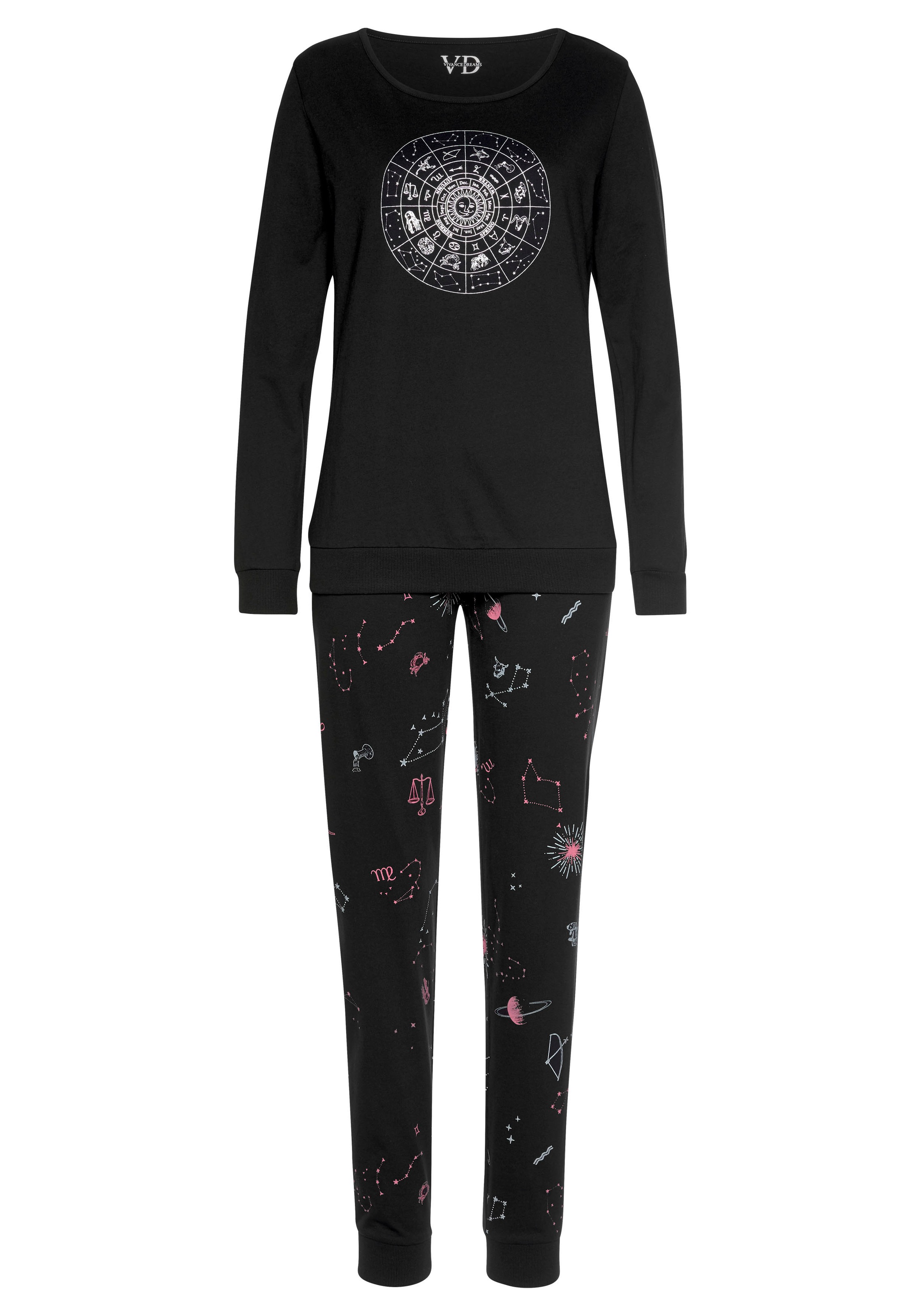 Vivance Dreams Pyjama, (2 tlg.), mit Galaxy-Print