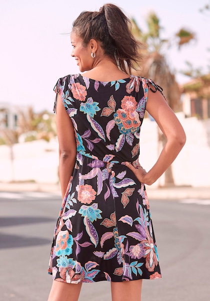 Vivance Jerseykleid, mit grossem Blumendruck, leichtes Sommerkleid, Strandkleid