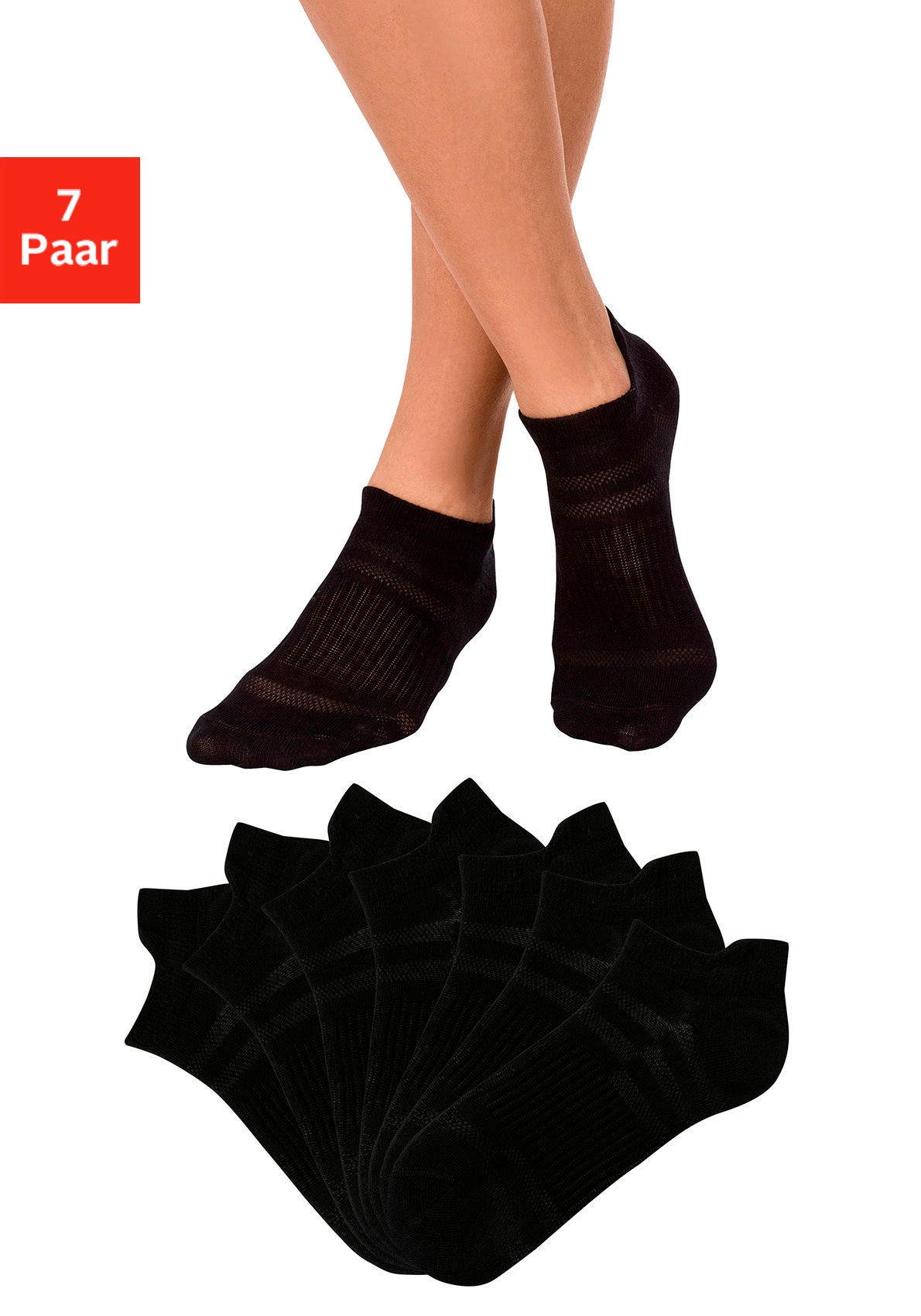 Image of LASCANA ACTIVE Sneakersocken, (7 Paar), in Piqué-Optik