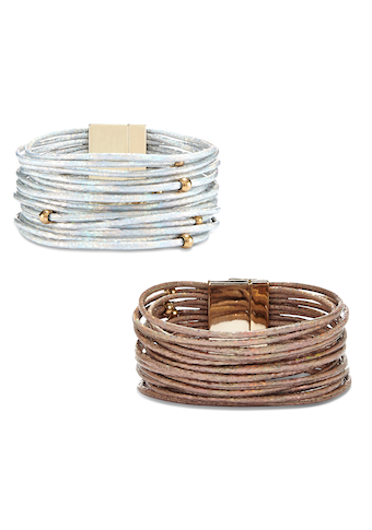 LASCANA Armband Set »Wickelarmband«, in Layer Optik mit Perlen