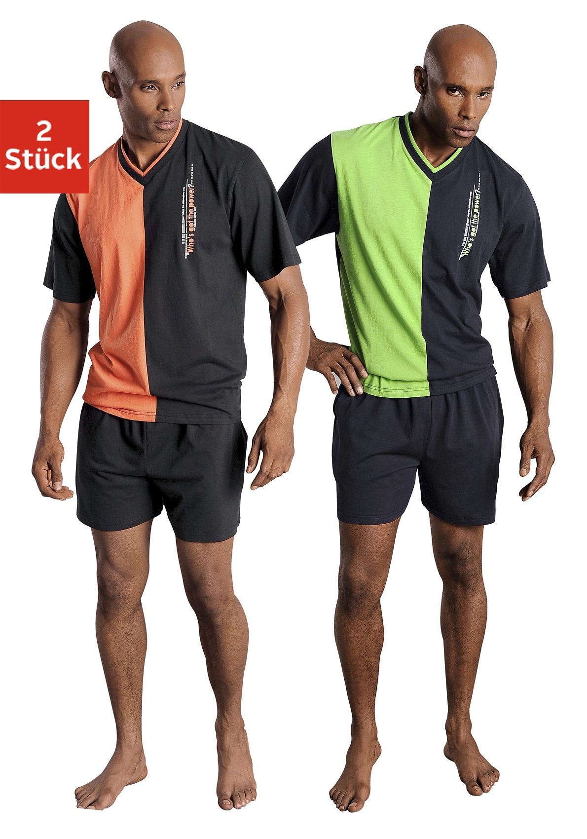 Image of le jogger® Shorty, (Packung, 4 tlg., 2 Stück), mit 2-farbigem T-Shirt