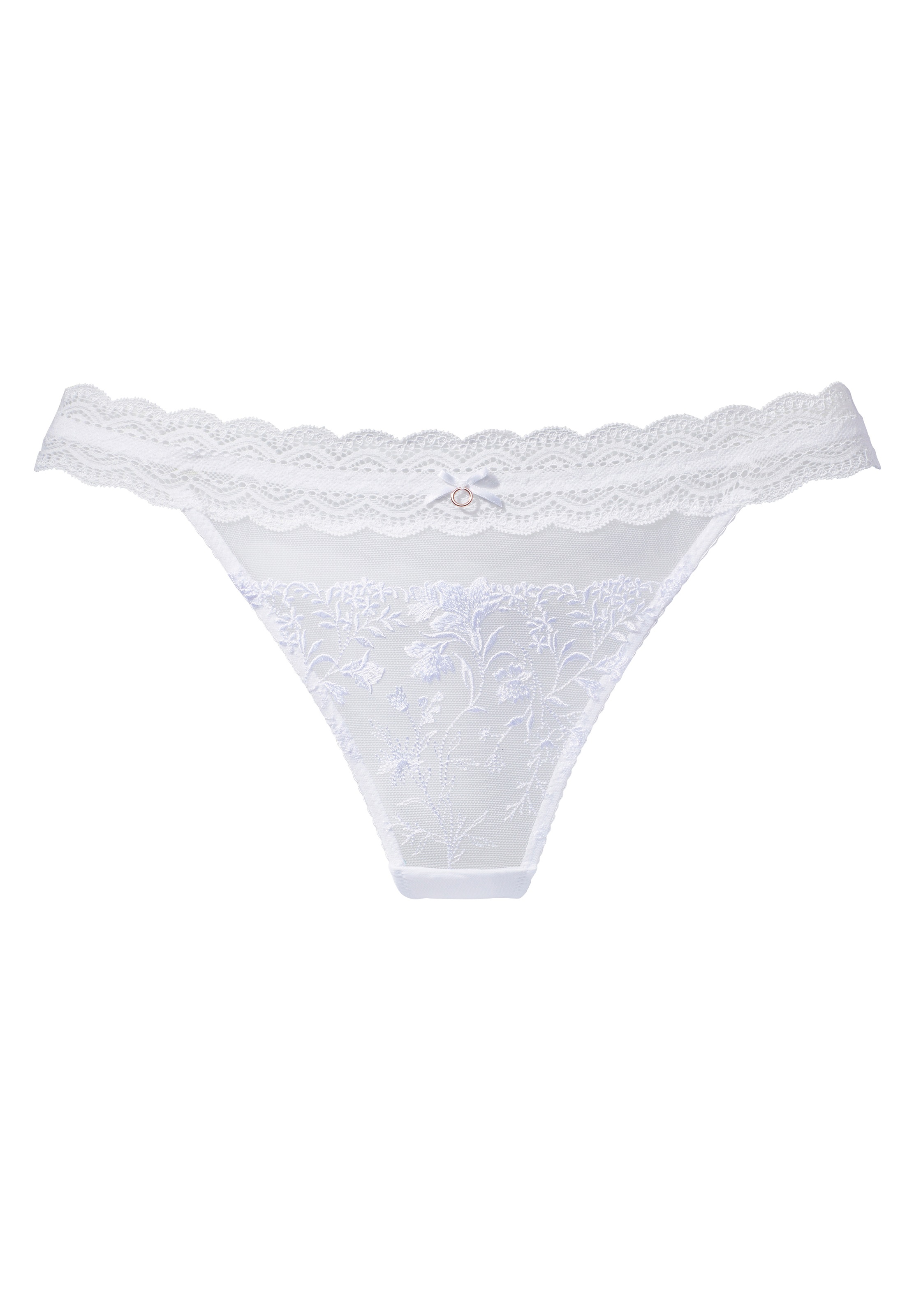 LASCANA String, mit zarter Blumenstickerei und elastischem Spitzenband