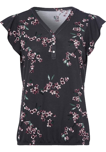 LASCANA Shirttop, (2er-Pack), mit kleinen Flügelärmelchen und floralem Druck