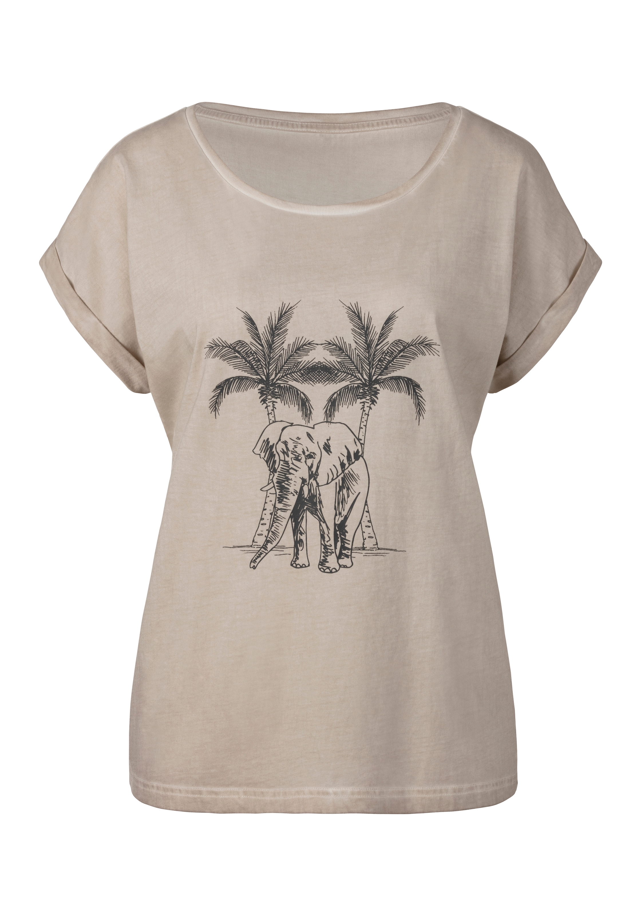 Leoparden-Motiv, Lingerie T-Shirt, » casual-chic kaufen LASCANA lockere Kurzarmshirt, | Damen Bademode, mit LASCANA & Unterwäsche Passform, online