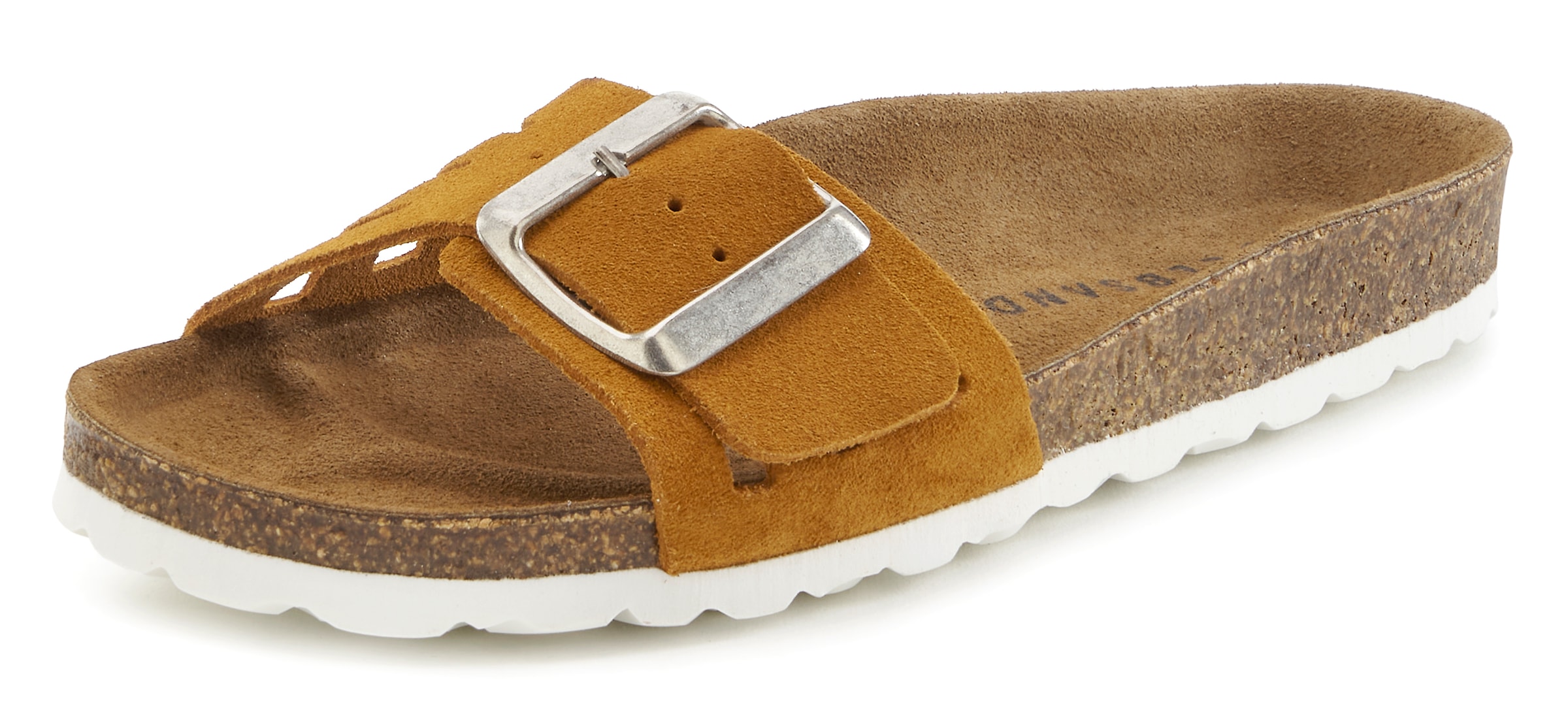 Elbsand Pantolette, Mule, Sandale, offener Schuh, hochwertiges Leder, weiches Korkfussbett