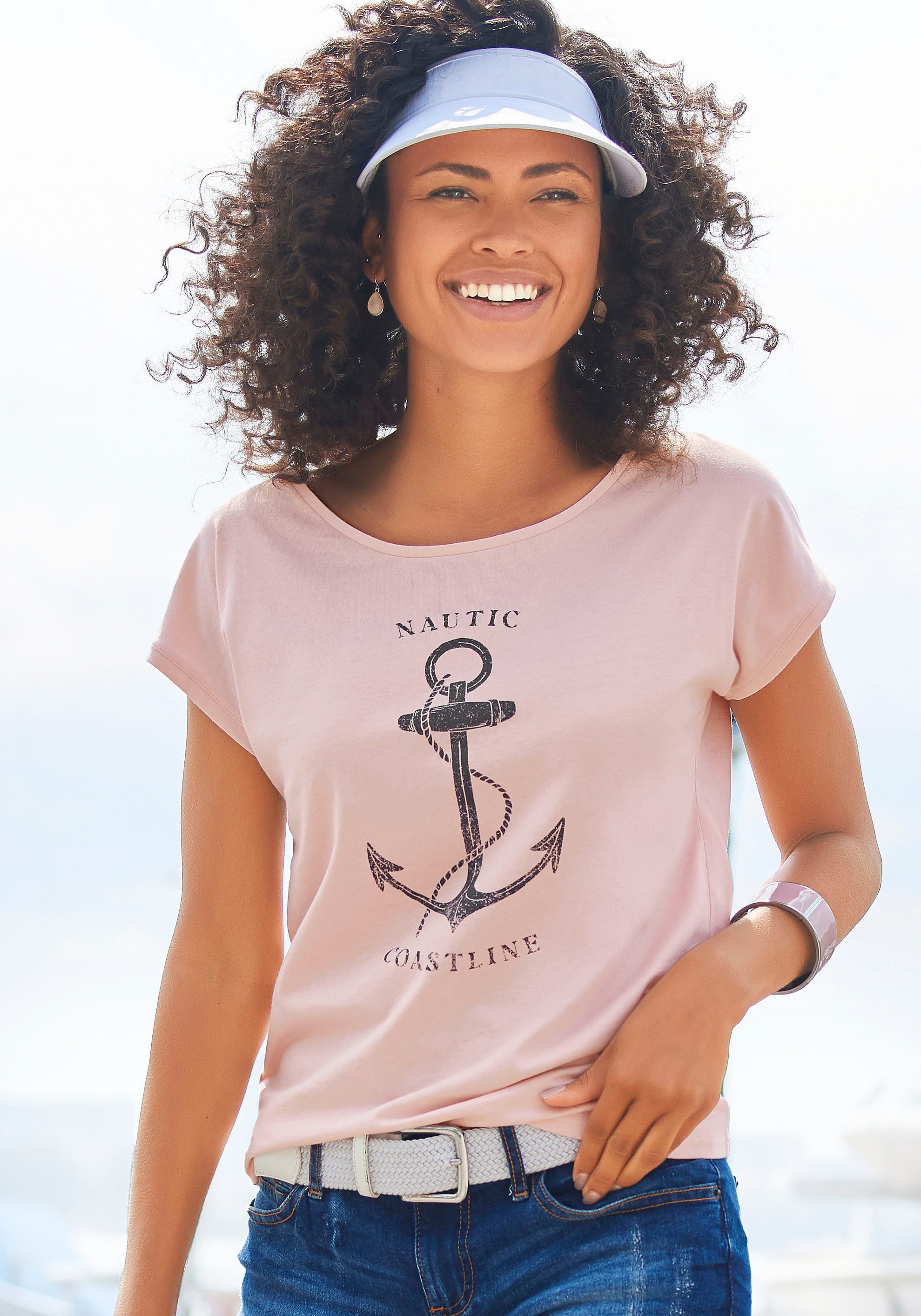 Beachtime T-Shirt, mit maritimen Druck vorn