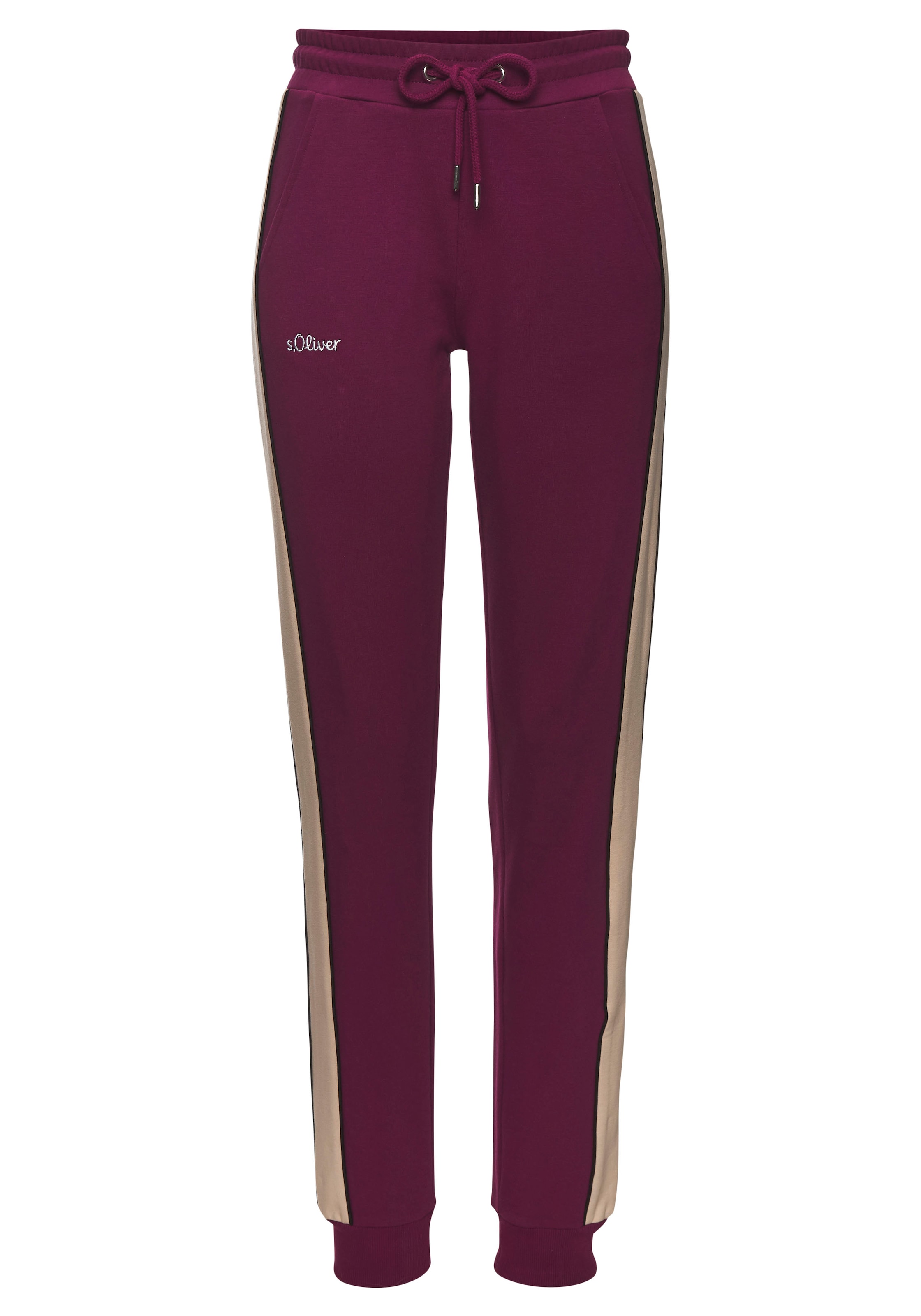 s.Oliver Sweathose »-Loungehose - Relaxhose«, (1 tlg.), mit Seitenstreifen und Pipings, Loungewear