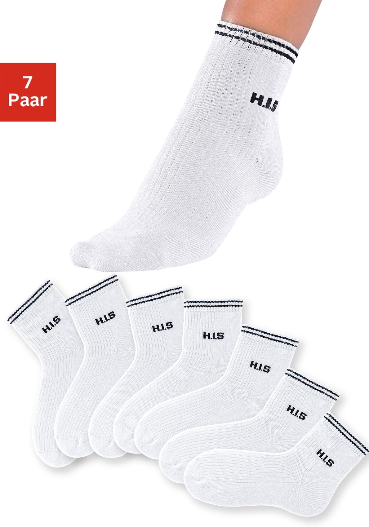 H.I.S Kurzsocken, (Packung, 7 Paar), mit Vollfrottee