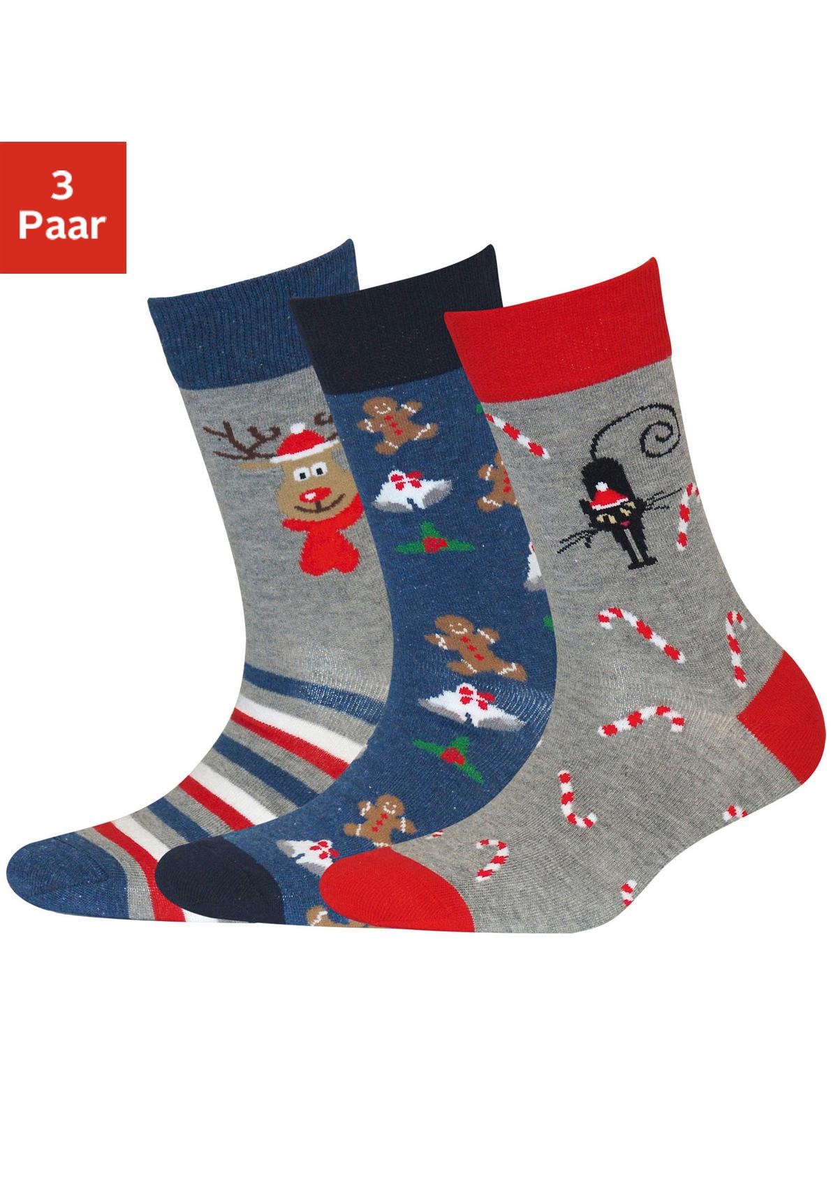 Image of H.I.S Socken, (3 Paar), mit Weihnachts-Design