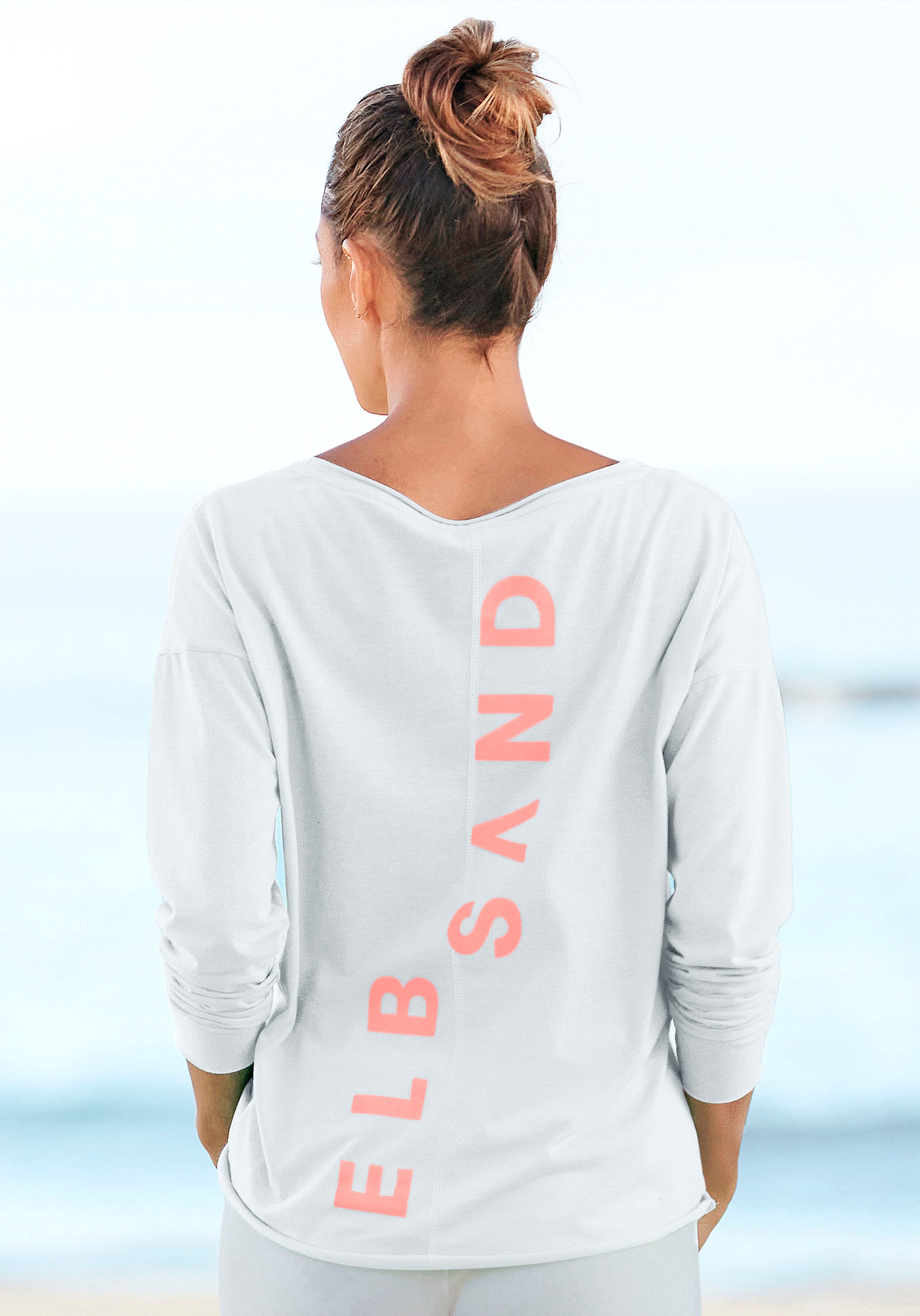 Elbsand Langarmshirt »Raina«, mit Logoprint hinten, Longsleeve aus Baumwoll-Mix