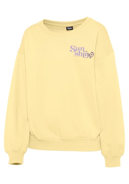 Buffalo Sweatshirt »mit Rippbündchen«, und Sunshine Druck, Loungeanzug