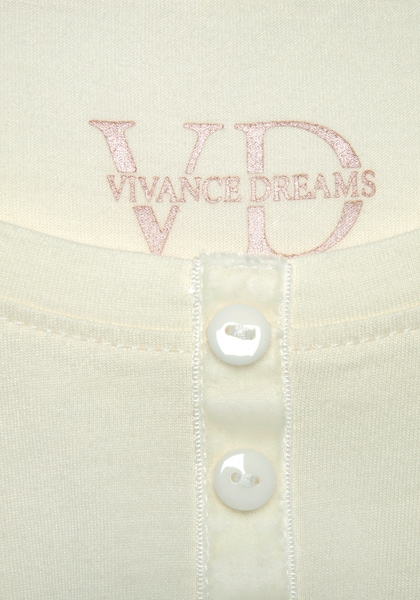 Vivance Dreams Pyjamaoberteil, mit Velvet-Knopfleiste