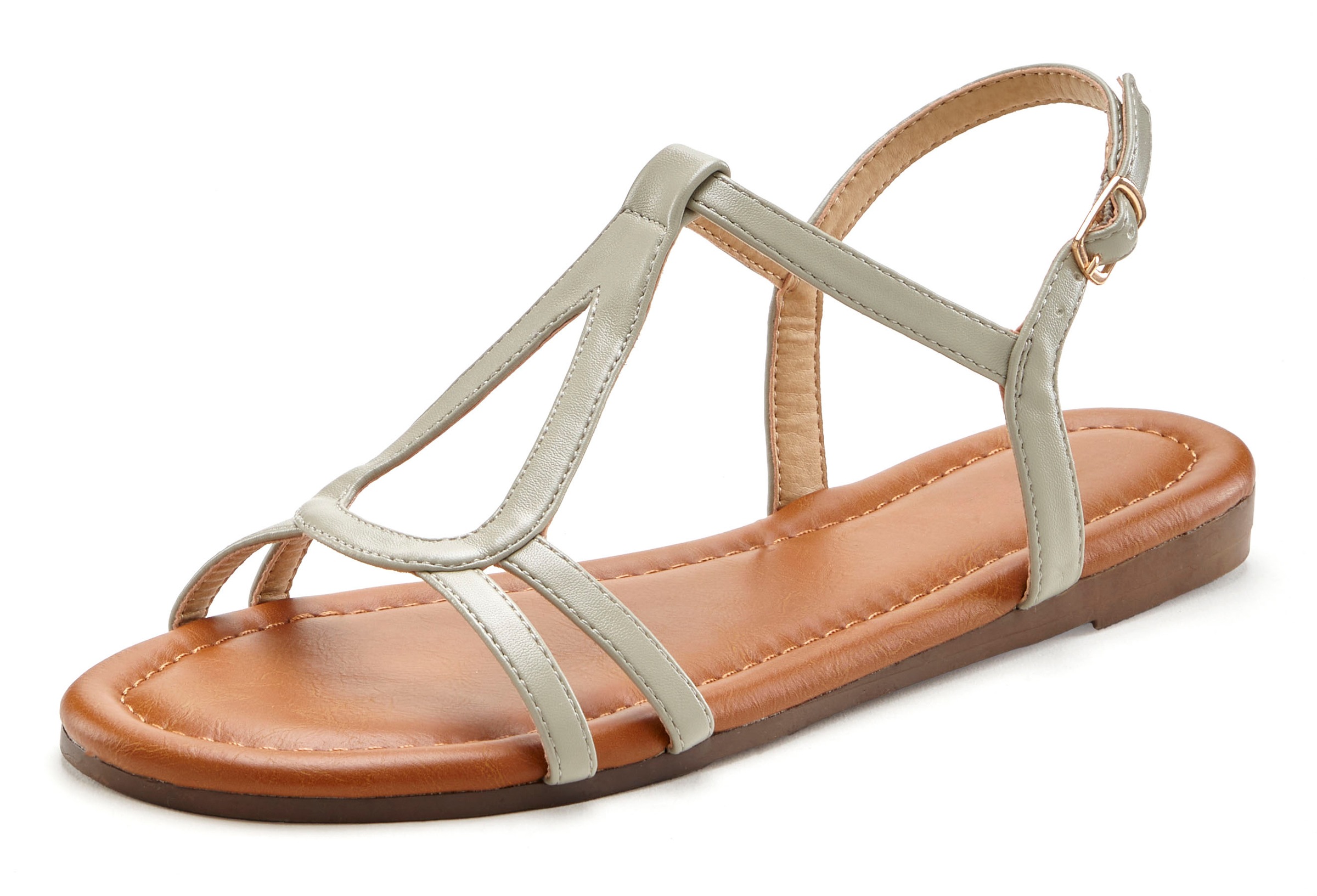 LASCANA Sandale, Sandalette, Sommerschuh mit raffinierten Riemchen VEGAN