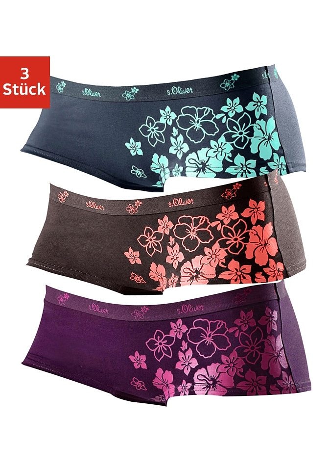 Image of s.Oliver Panty, (Packung, 3 St.), mit floralem Druck