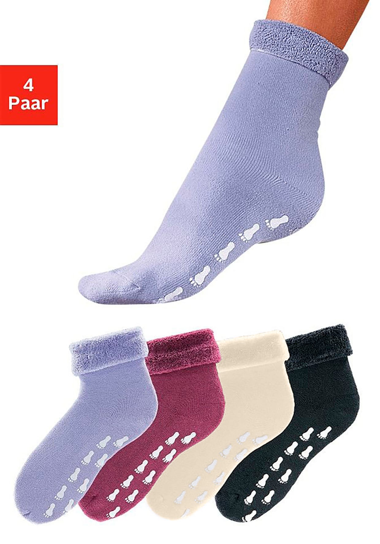 und LASCANA Vollfrottee Antirutschsohle kaufen | ABS-Socken, Go & online 4 in Unterwäsche mit Lingerie (Set, » Bademode, Paar),