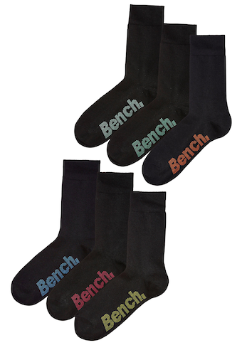 Bench. Socken, (Set, 6 Paar), mit verschiedenfarbigen Logos