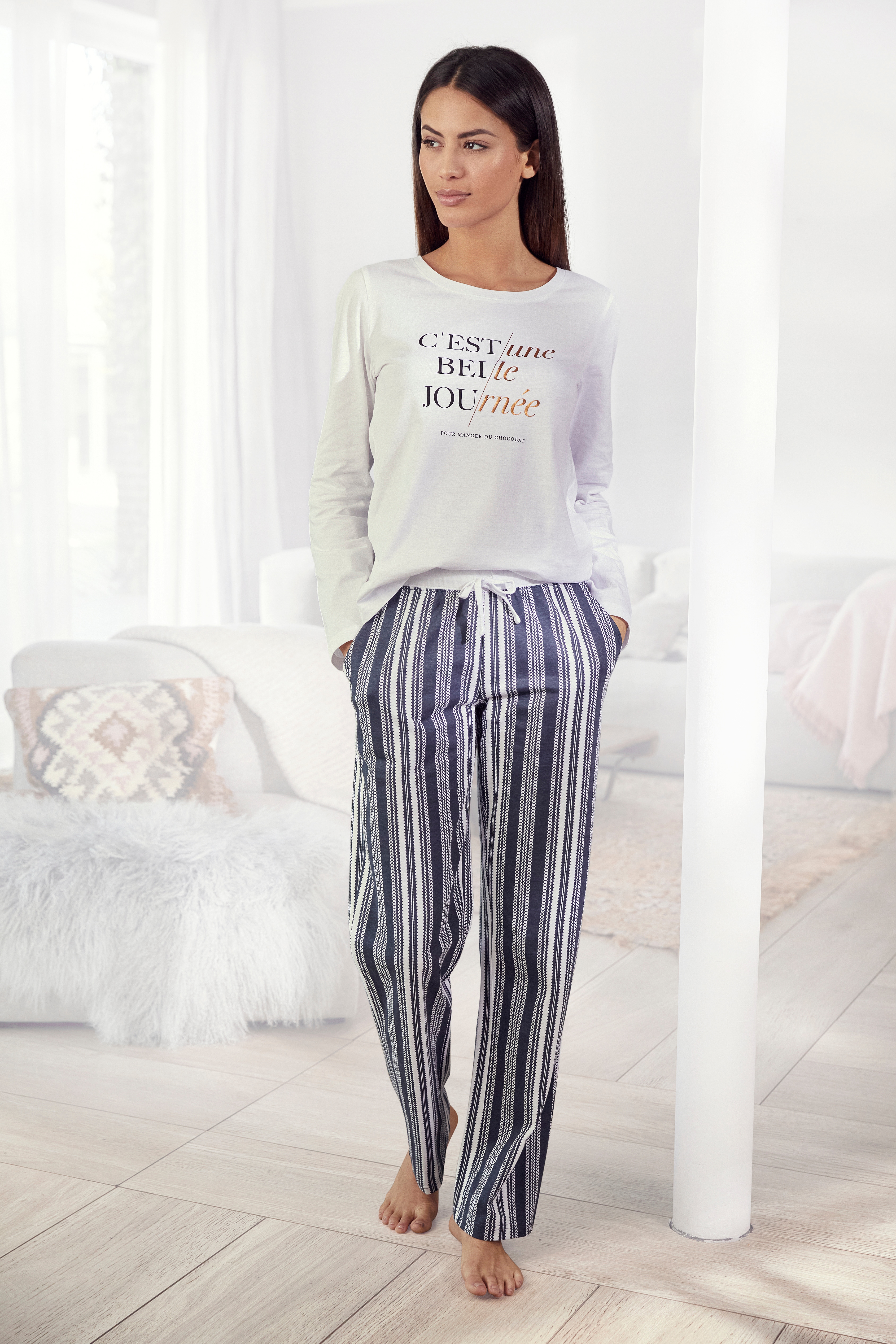 1 tlg., LASCANA Pyjama, | Unterwäsche Lingerie Vivance Bademode, grossem & Blumen-Druck Dreams (2 Stück), mit online » kaufen