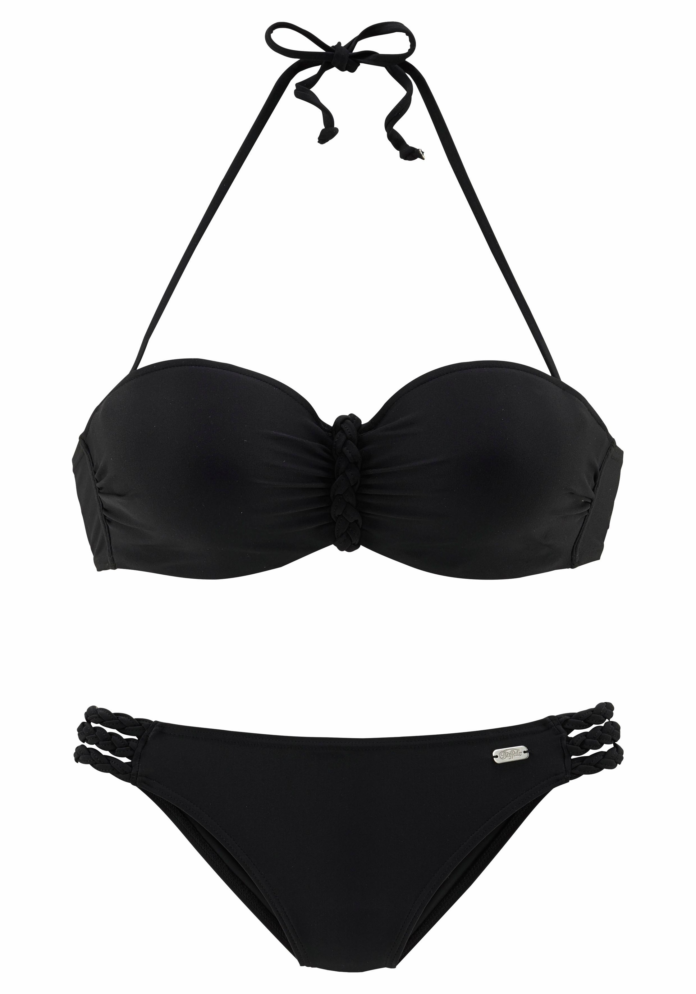 Buffalo Bügel-Bandeau-Bikini, trendiger Look, mit abnehmbaren Trägern, mit geflochtenen Details