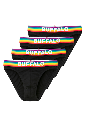 Buffalo Minislip »PRIDE«, (Packung, 4 St.), mit Webbund in Regenbogenfarben