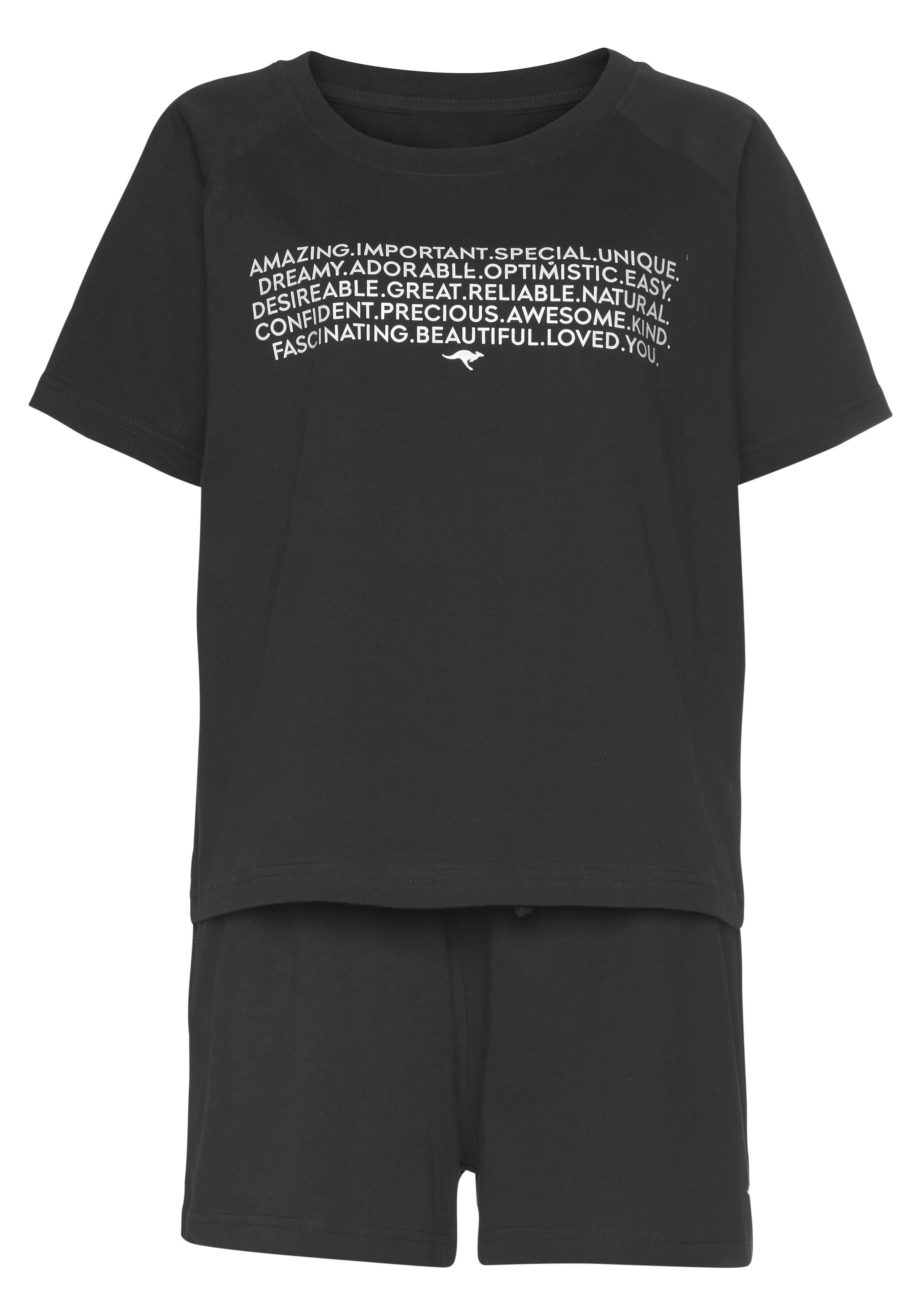 KangaROOS Pyjama, (2 tlg., 1 kaufen online Lingerie » Unterwäsche | & mit LASCANA Slogan-Frontdruck Stück), Bademode