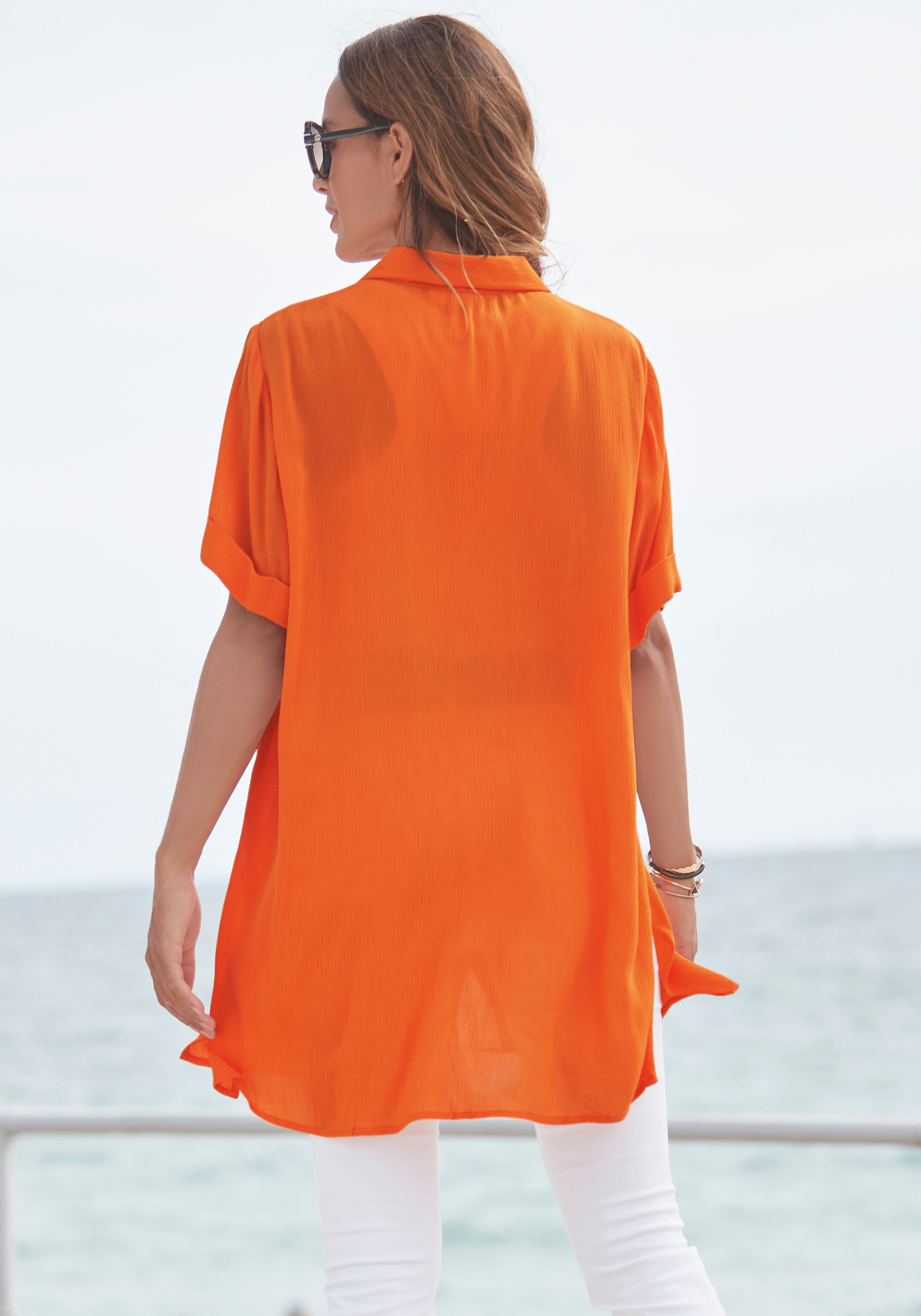 LASCANA mit Lingerie & online » sommerlich Blusenkleid, kaufen LASCANA | Unterwäsche Knopfleiste, Kurzarmbluse, Longbluse, Bademode,