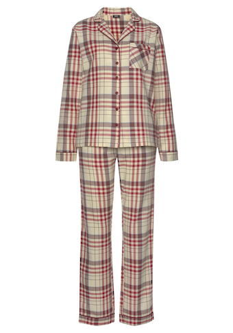 H.I.S Pyjama, (Set, 2 tlg.), aus Flanell mit Allover-Karomuster