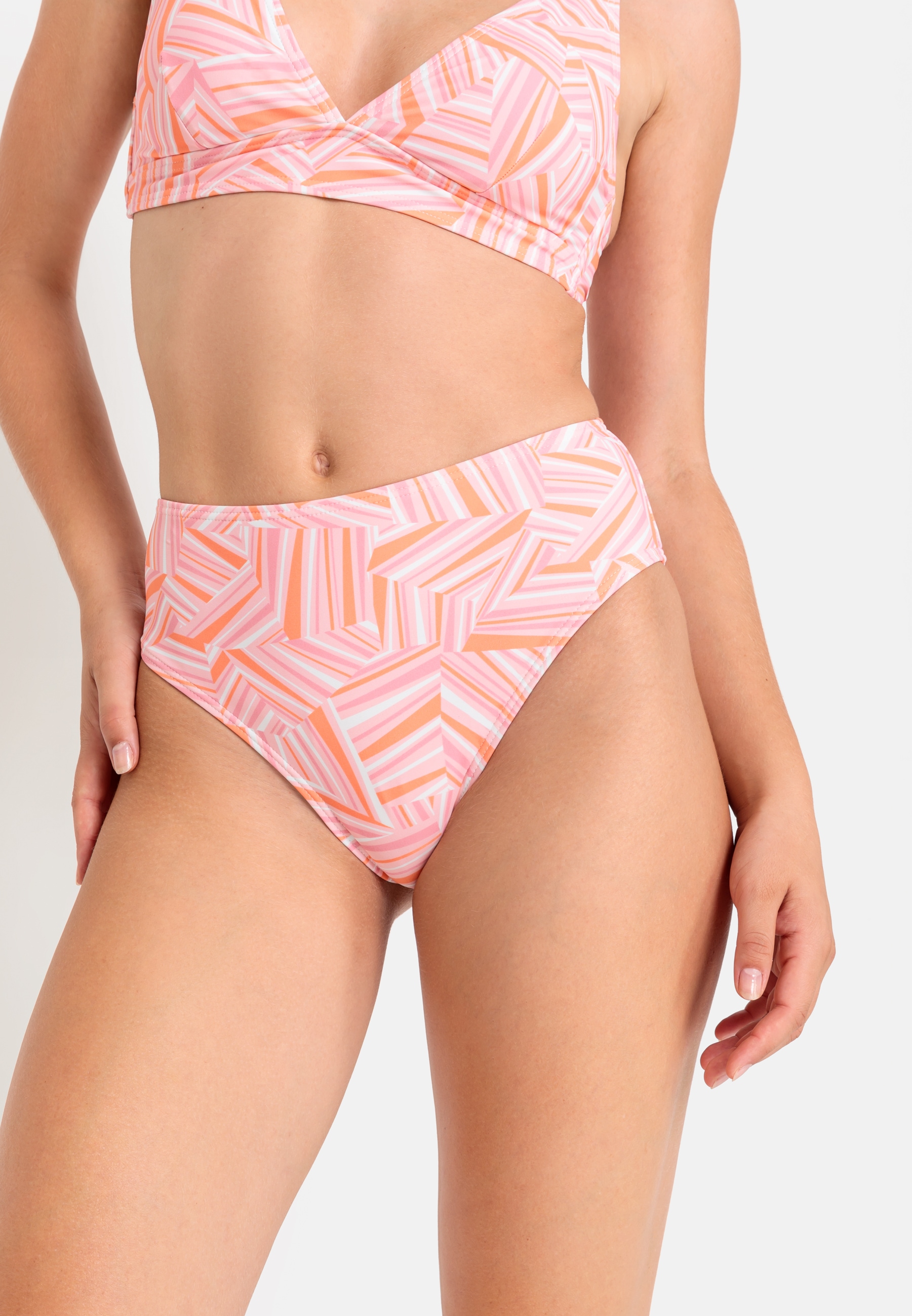 LSCN by LASCANA Highwaist-Bikini-Hose »Lisa«, mit grafischem Muster