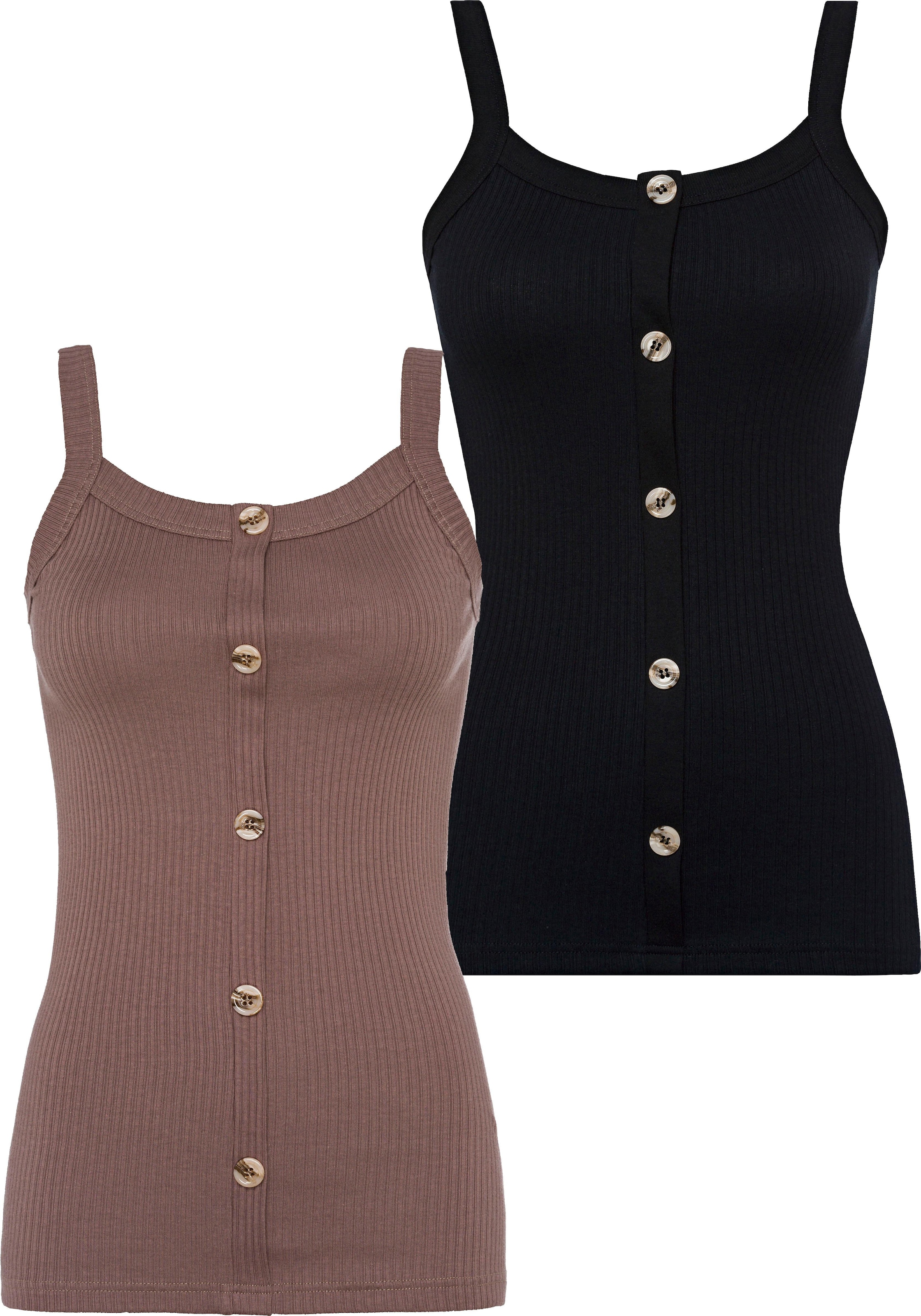 Image of LASCANA Trägertop, (2er-Pack), aus weicher Rippenqualität