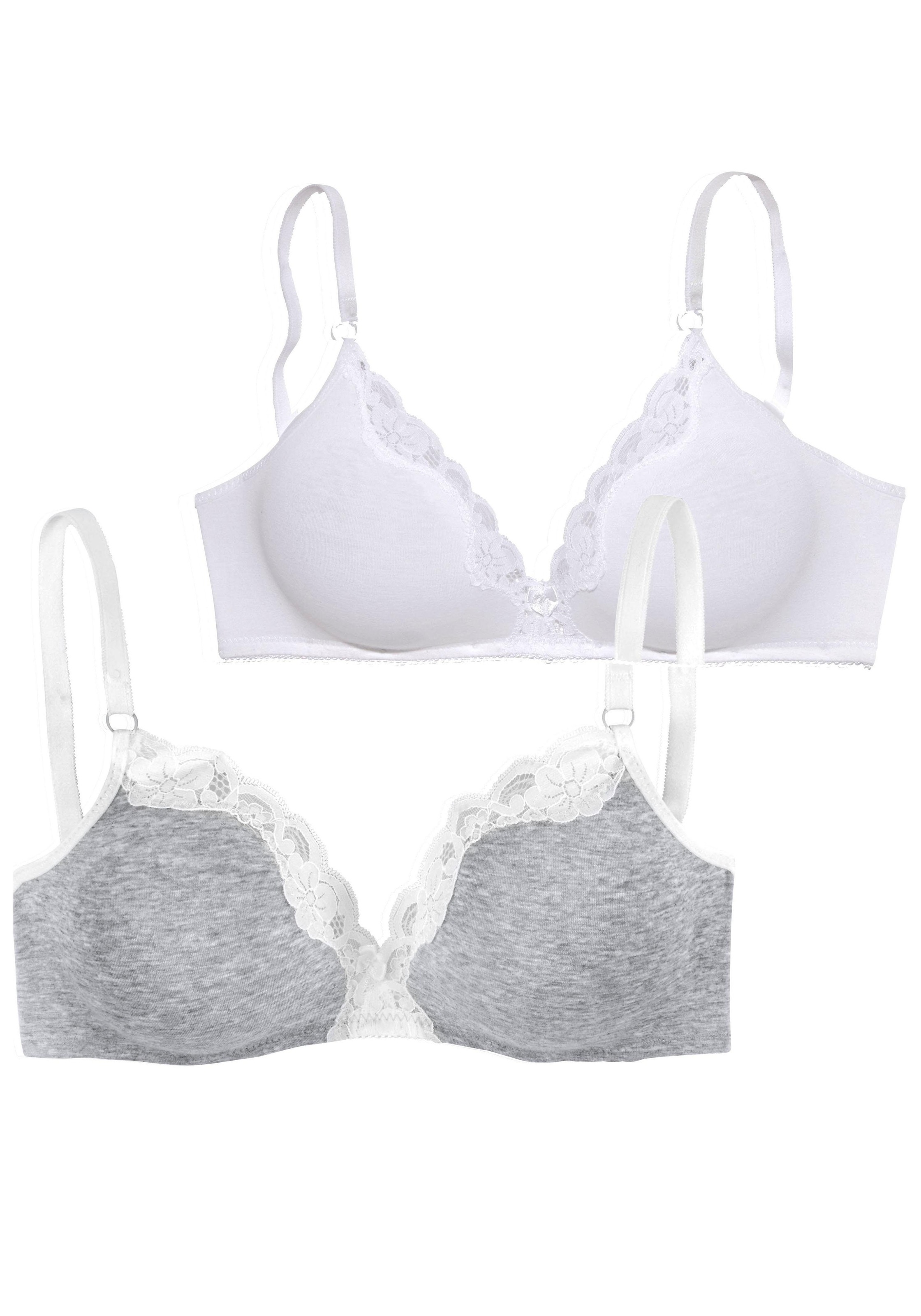 petite fleur Bralette-BH, ohne Bügel aus Baumwolle mit Spitze