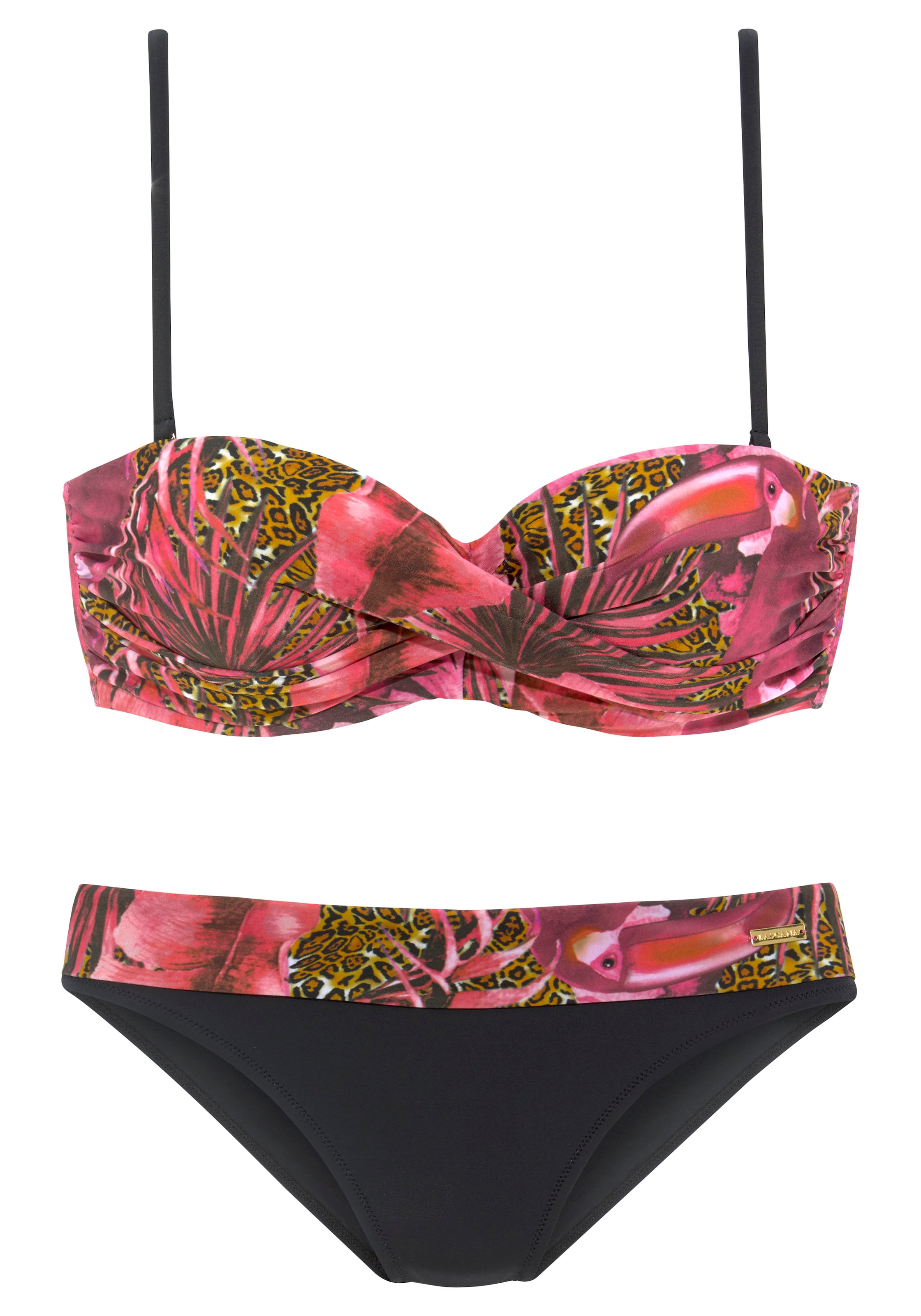 LASCANA Bügel-Bandeau-Bikini, mit Dschungel-Optik